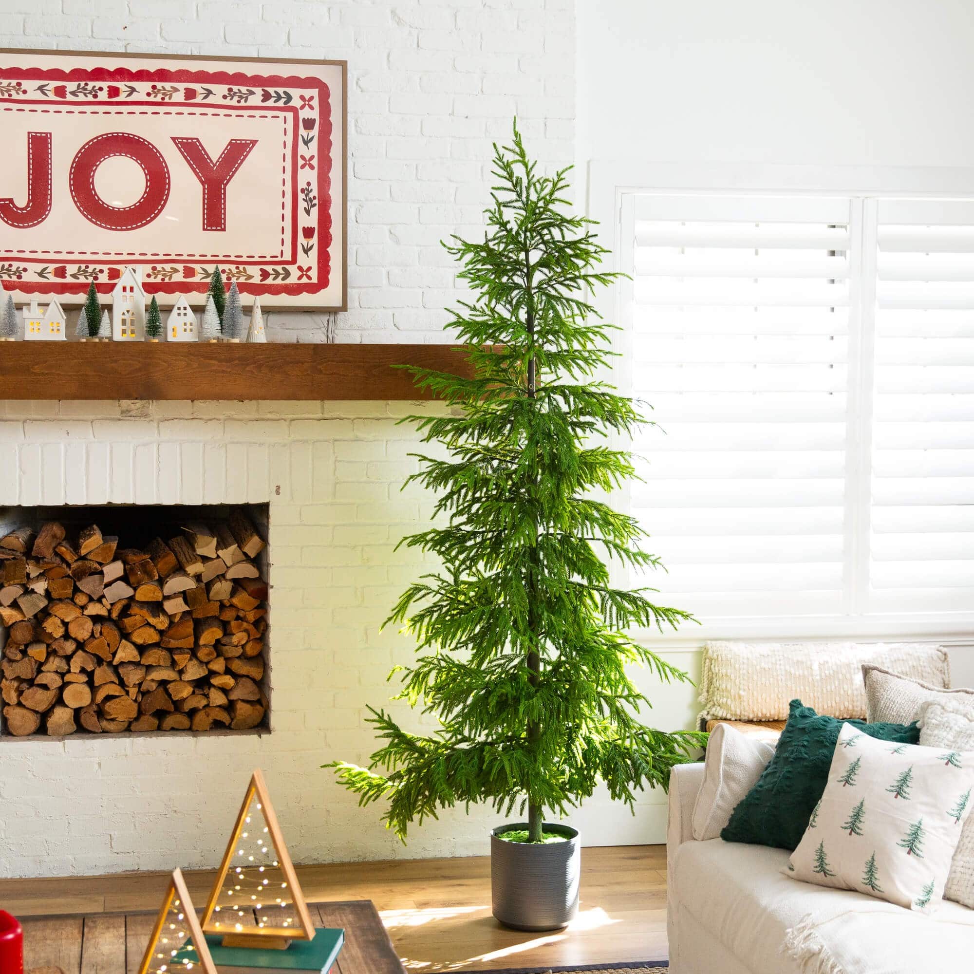 8ft. Unlit Norfolk Island Pine Real Touch Artificial Christmas Tree