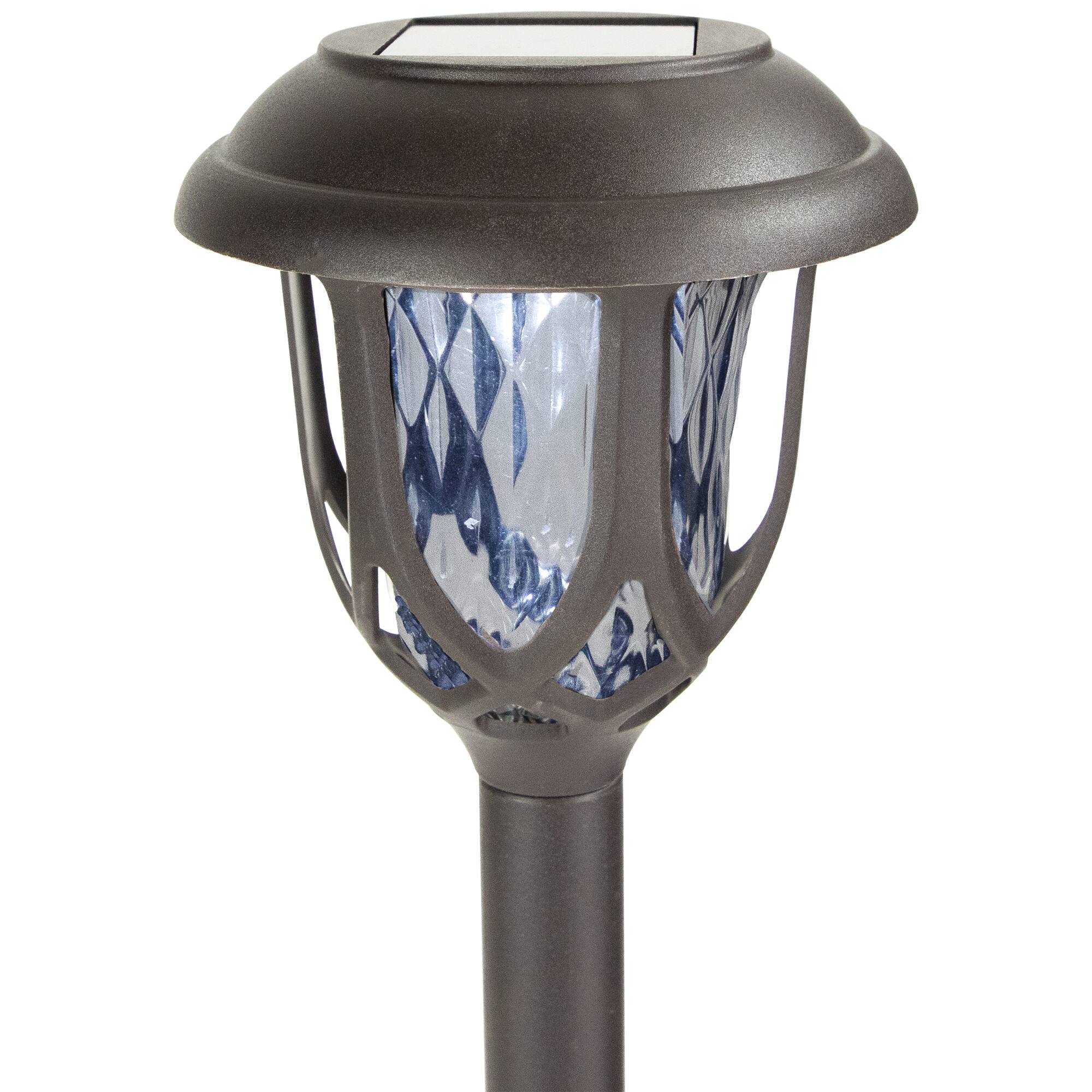 16.25" Black Lantern Style Solar Powered LED Pathway Markers, 6ct.