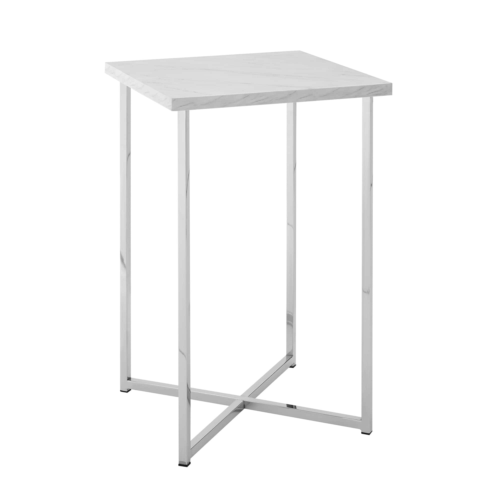 Walker Edison Luxe Modern Glam Square Side Table