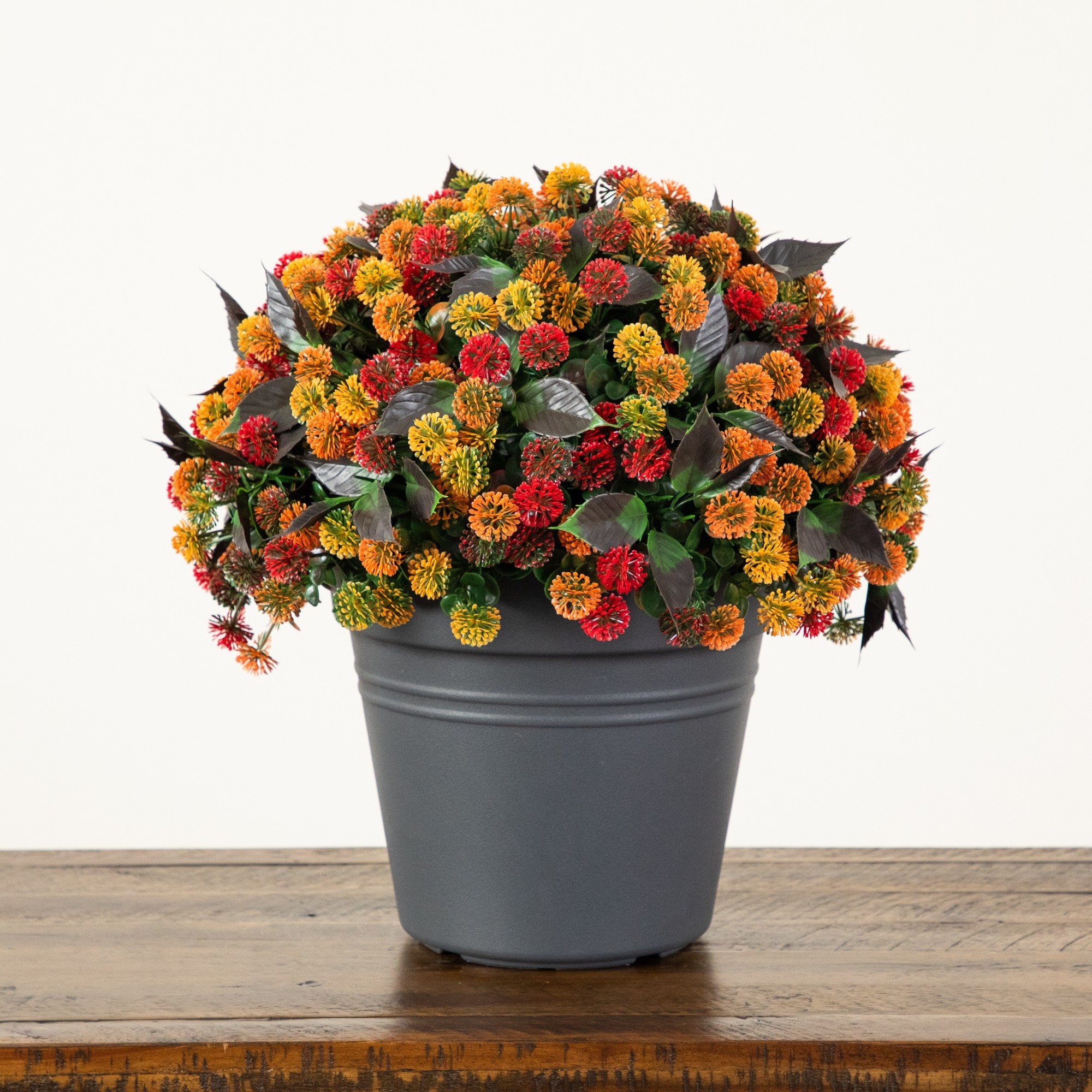 16" UV Resistant Autumn Artificial Mixed Fall Mum Plant in Pot