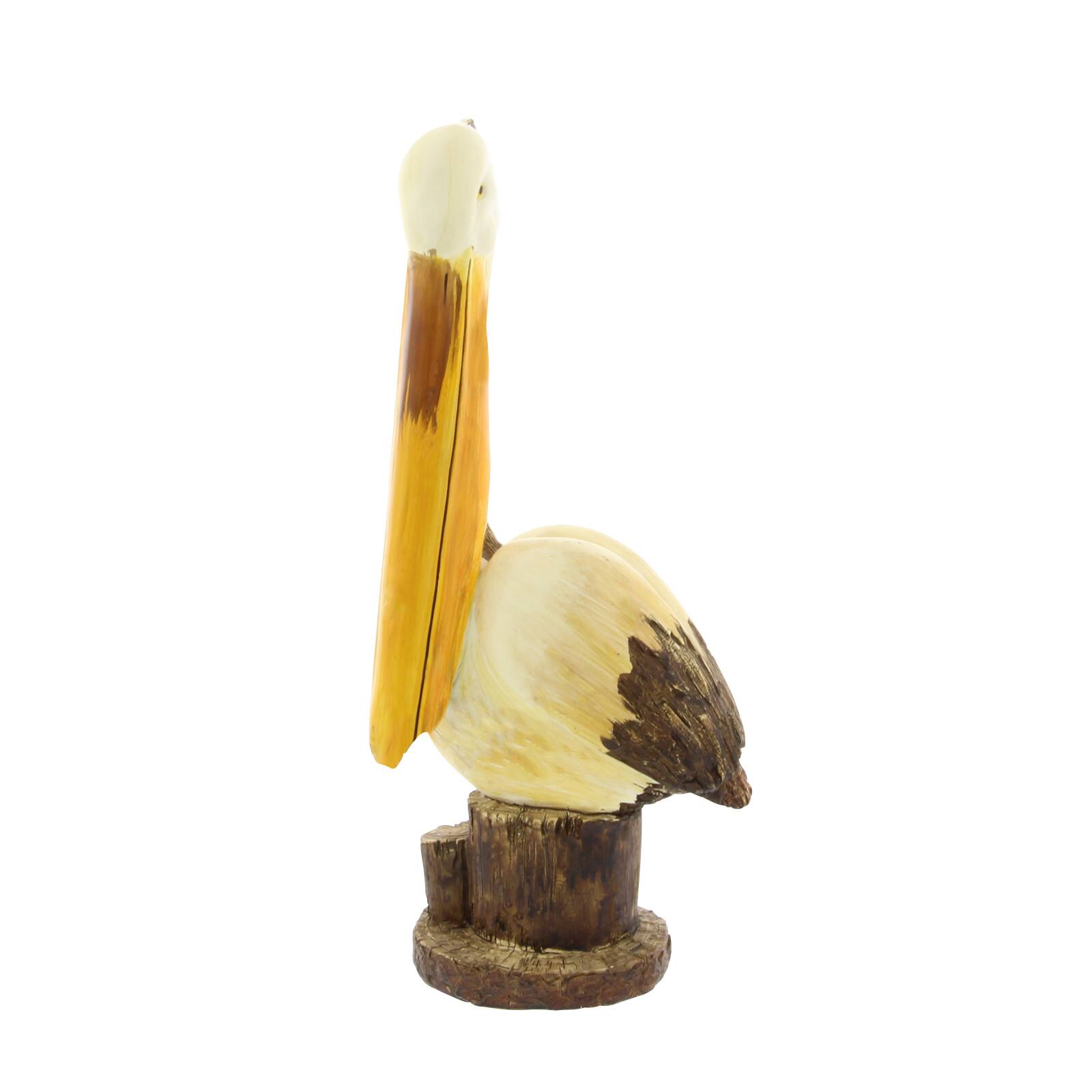 Cream Polystone Coastal Sculpture, Bird 18" x 7" x 7"