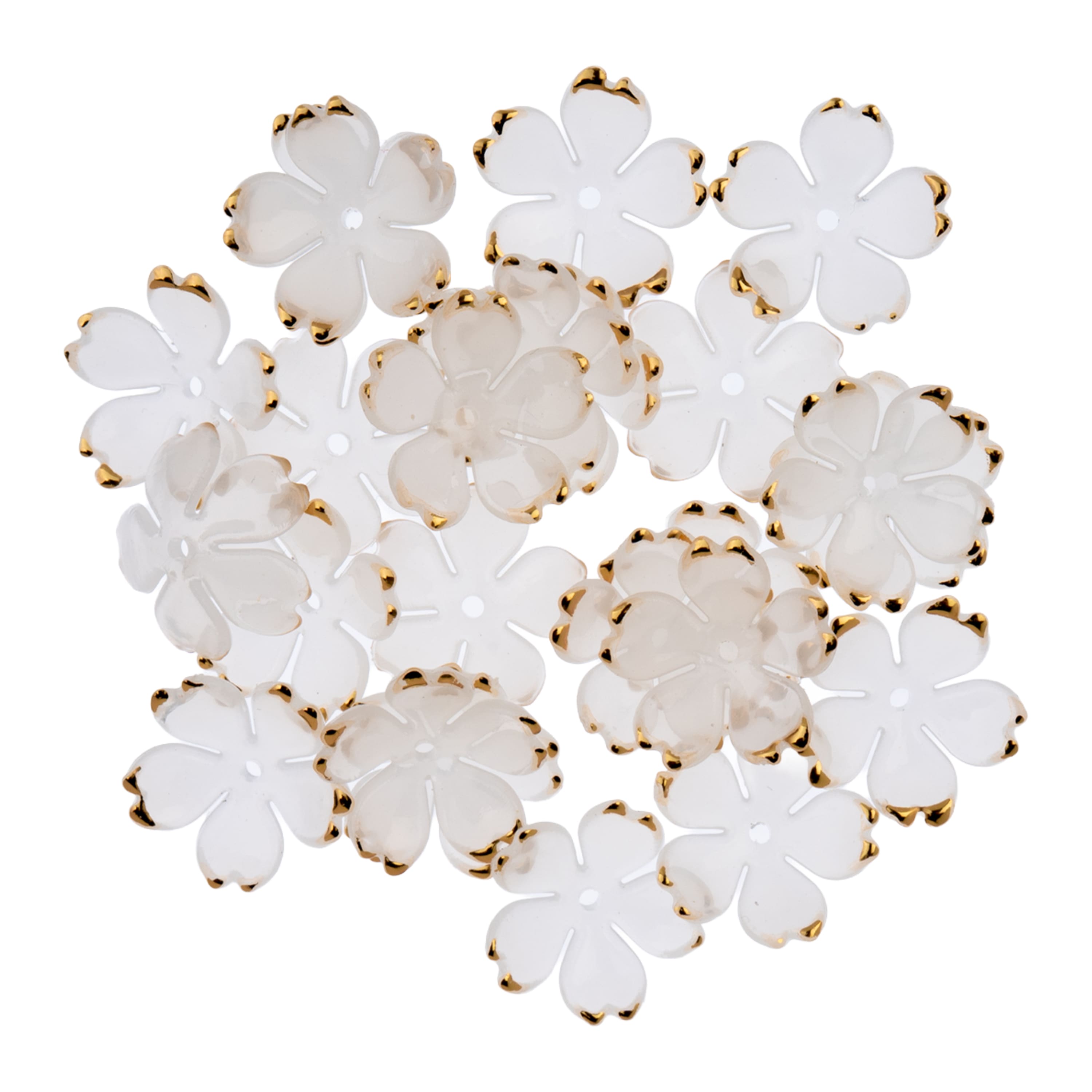 18mm Gold Tipped Acrylic Flower Beads, 140ct. by Bead Landing™