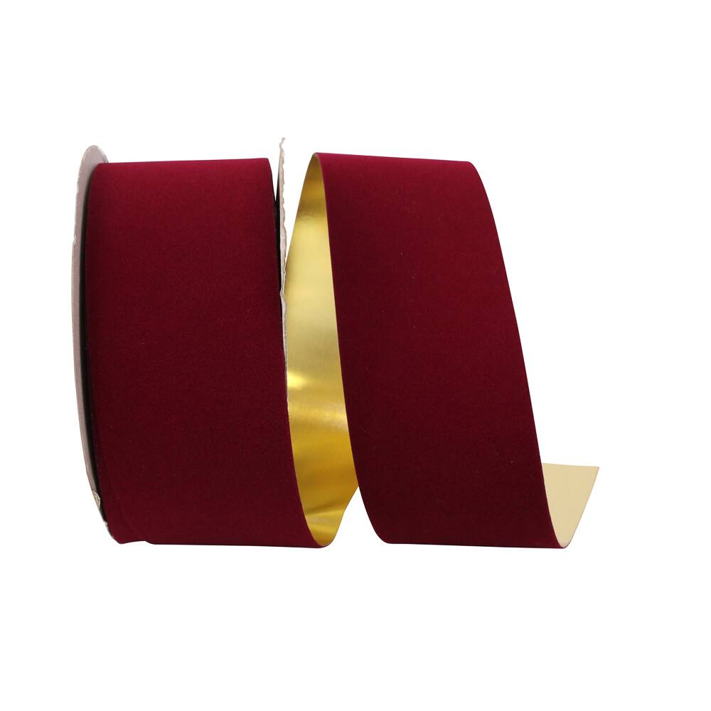 JAM Paper 2.5" x 25yd. Velvet Gold Back Ribbon