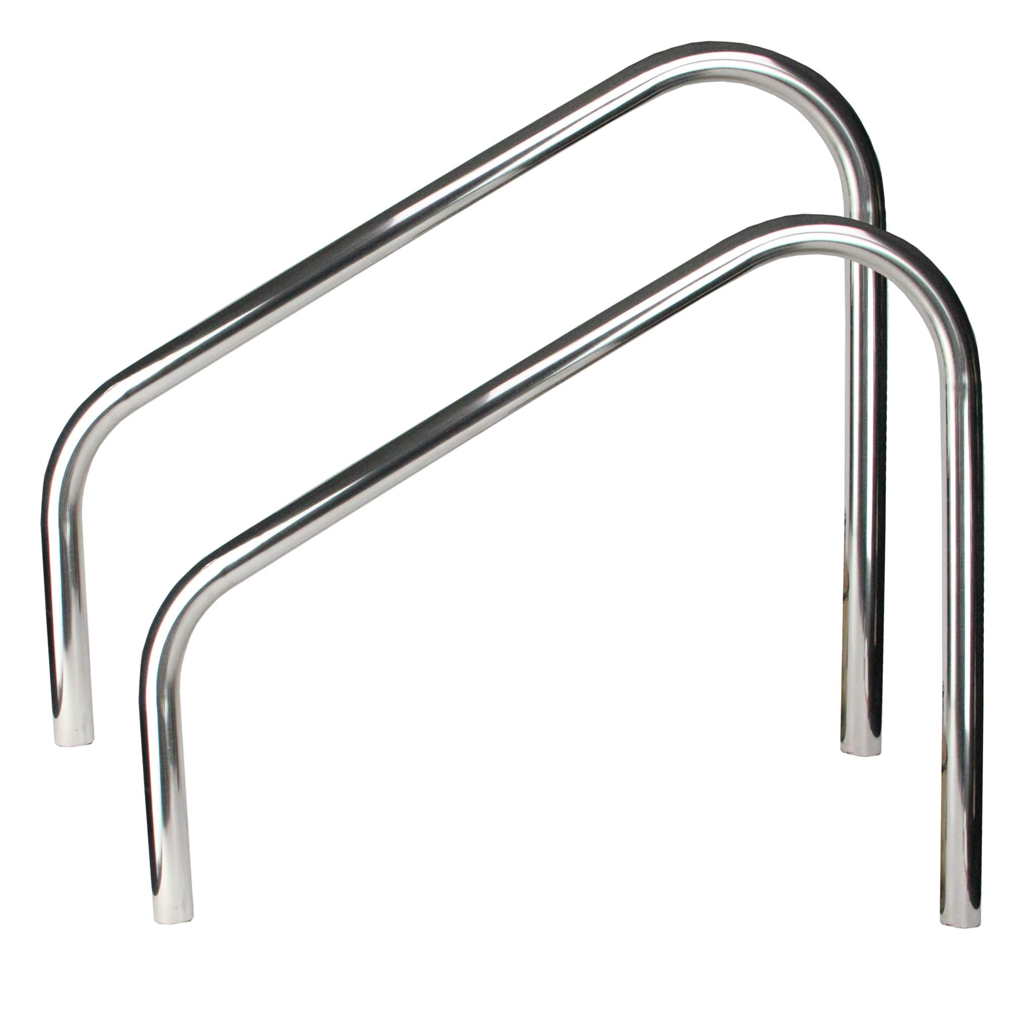 Pool Central 3ft. Silver Sloped Swimming Pool Handrails Set