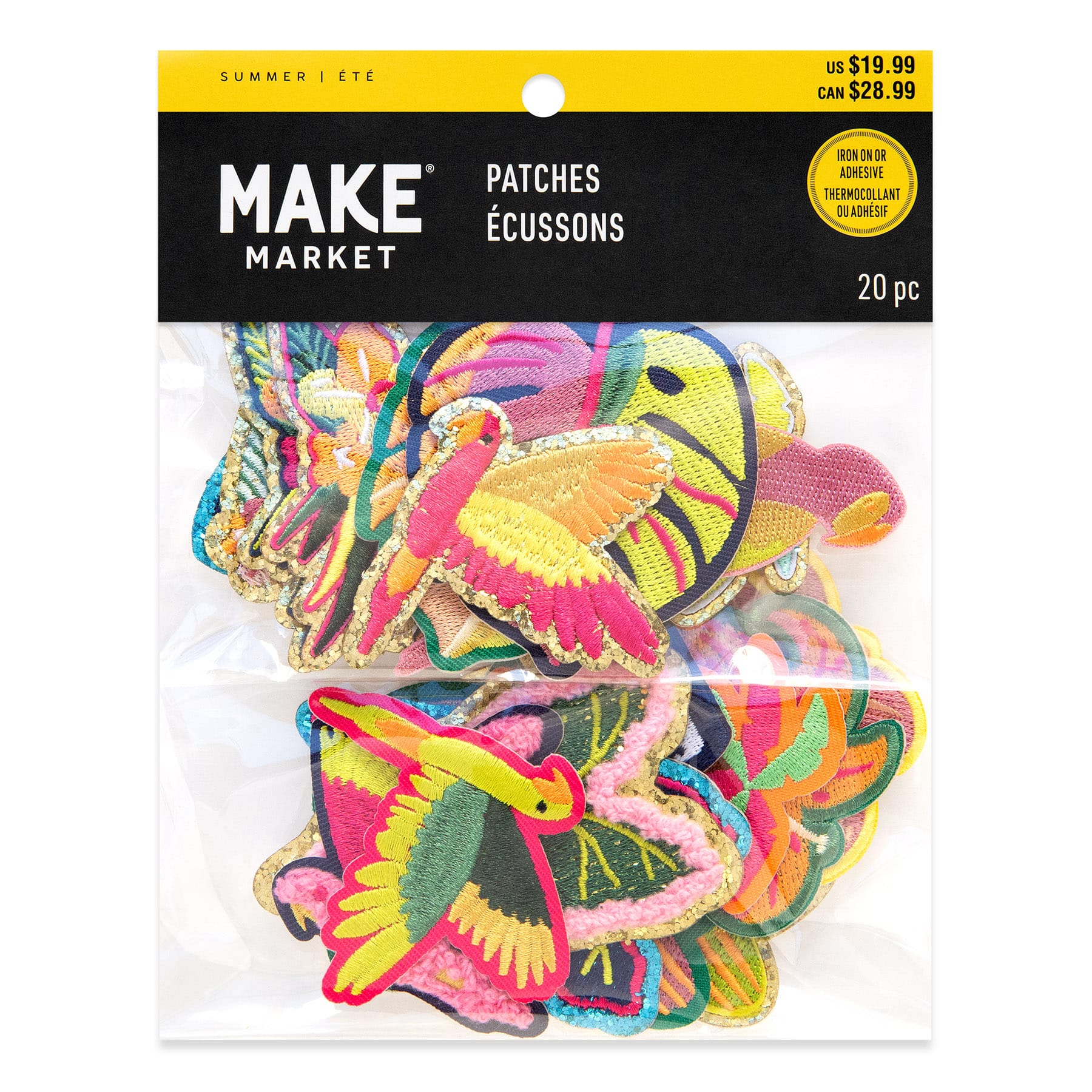 Summer Hothouse Iron-On & Adhesive Embroidered Patch Set by Make Market®