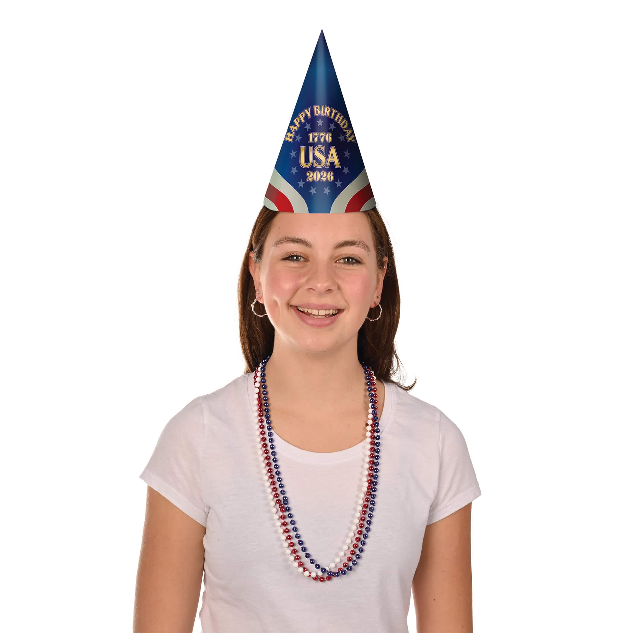 Beistle 9" Semiquincentennial Cone Hats, 2 Packs of 4