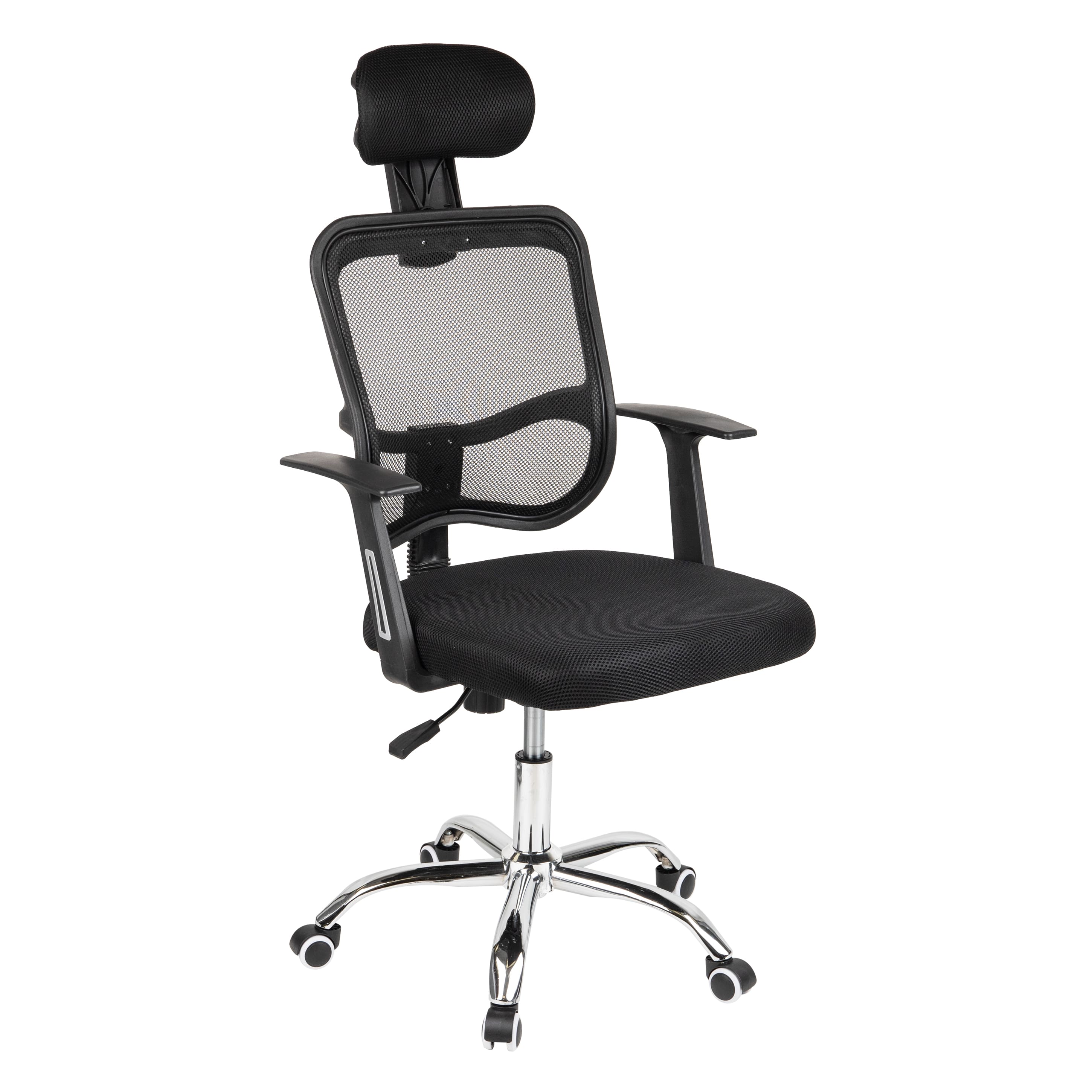 Mind Reader Office Chair with Wheels, Height Adjustable, Desk Chair, Office, 24"L x 24"W x 42.5-47"H, Black