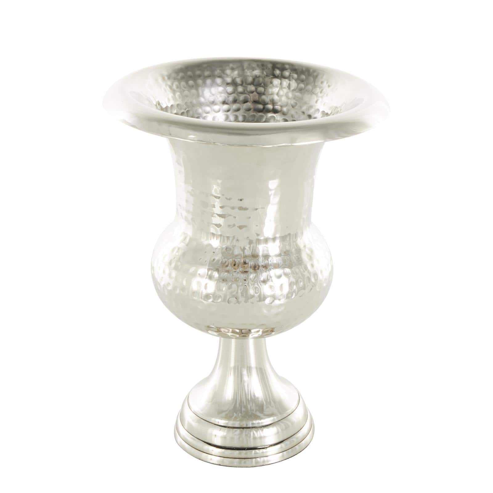 Silver Aluminum Goblet Inspired Hammered Vase