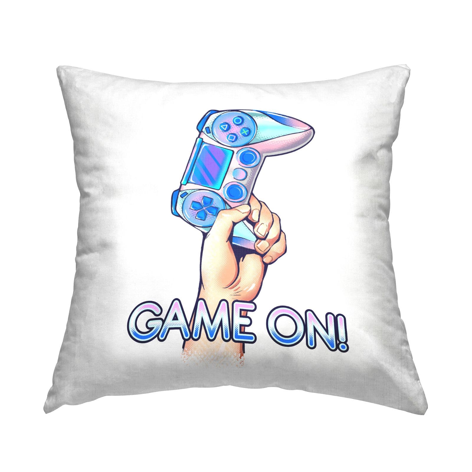 Stupell Industries Game On Typography Gleaming Gaming Controller Throw Pillow, 18" x 18"