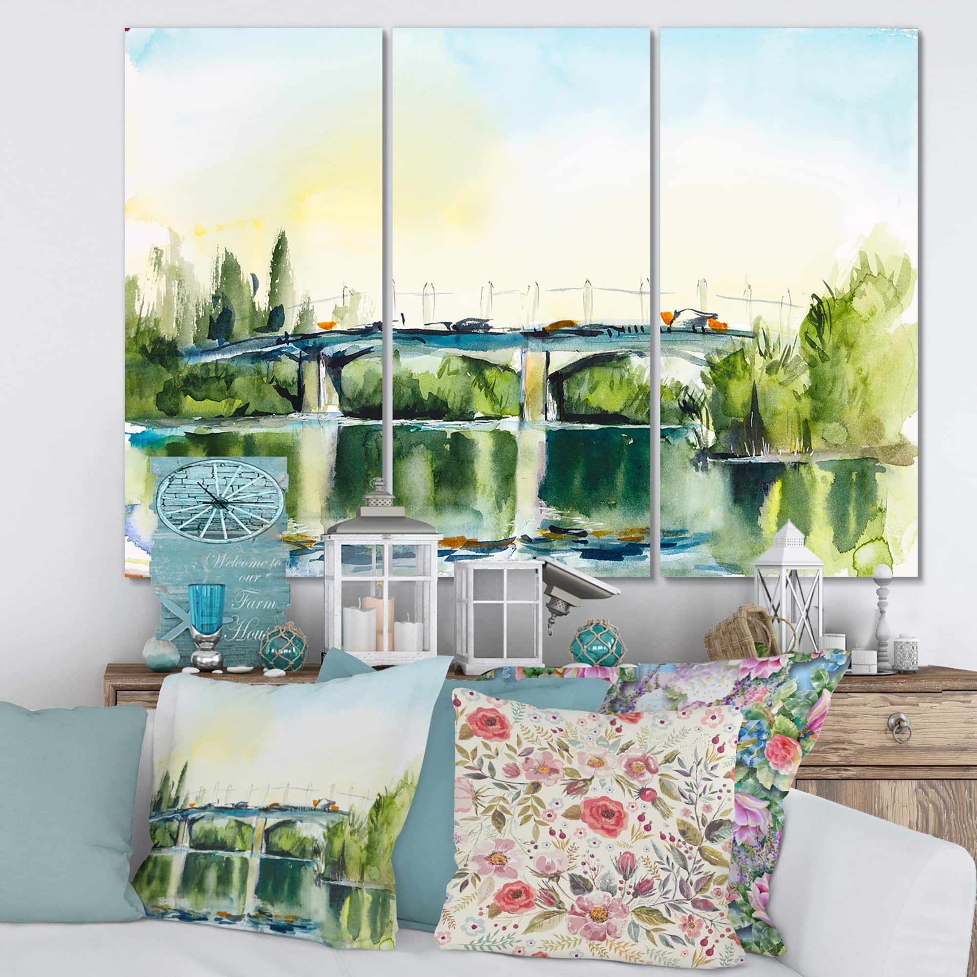 Designart - Landscape With Old Bridge In The Countryside