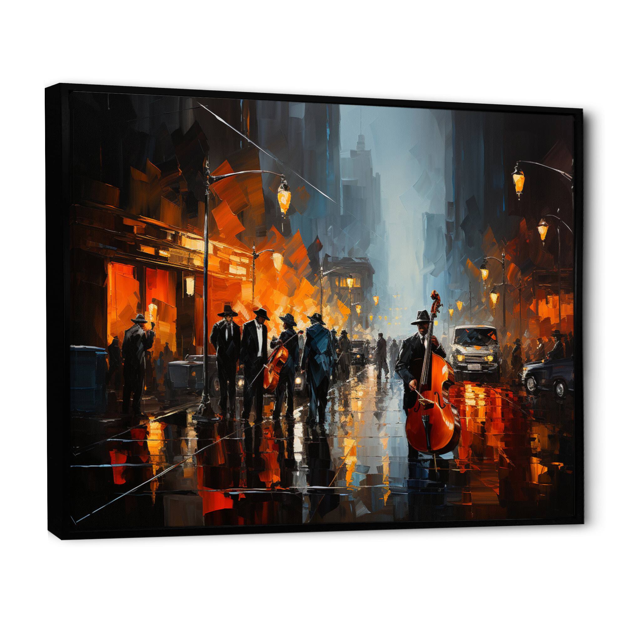 Designart "African American Harlem City" African American Framed Wall Art Prints