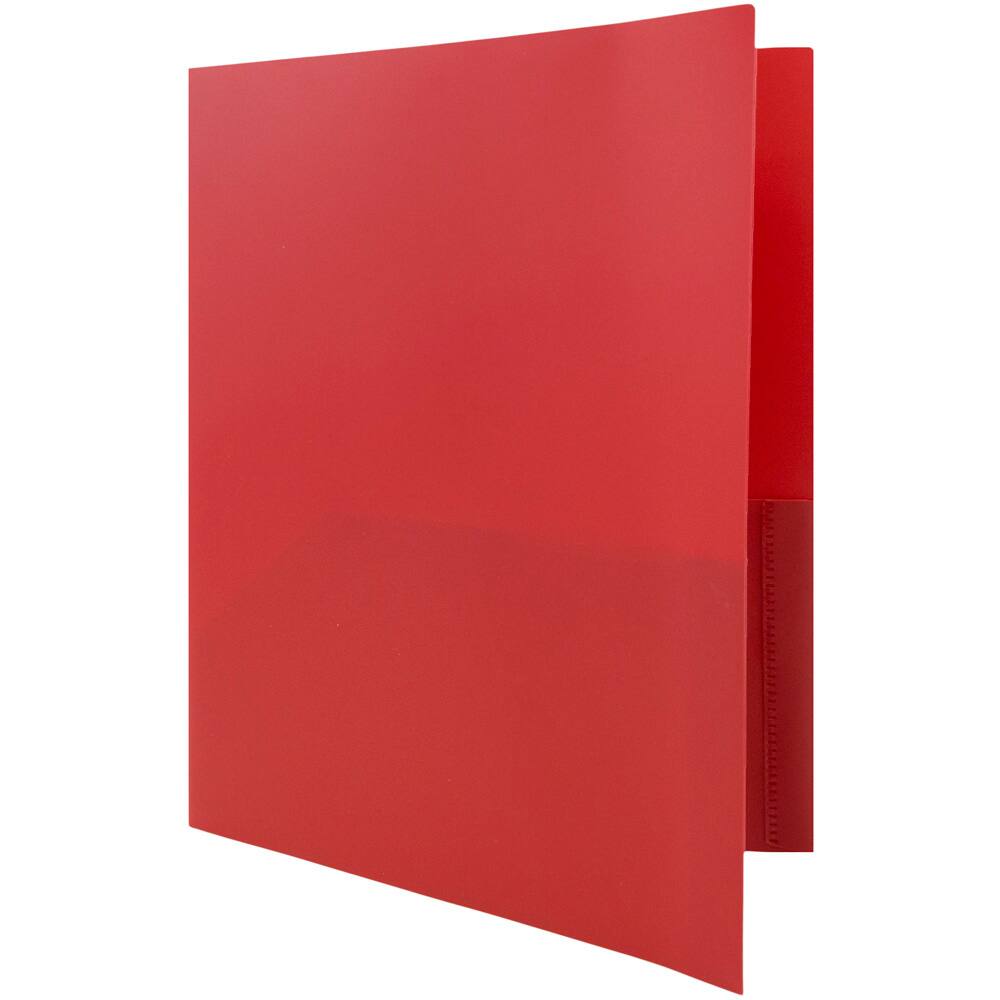 JAM Paper 9.5" x 11" Plastic 2 Pocket School POP Folders with Clasps, 6ct.