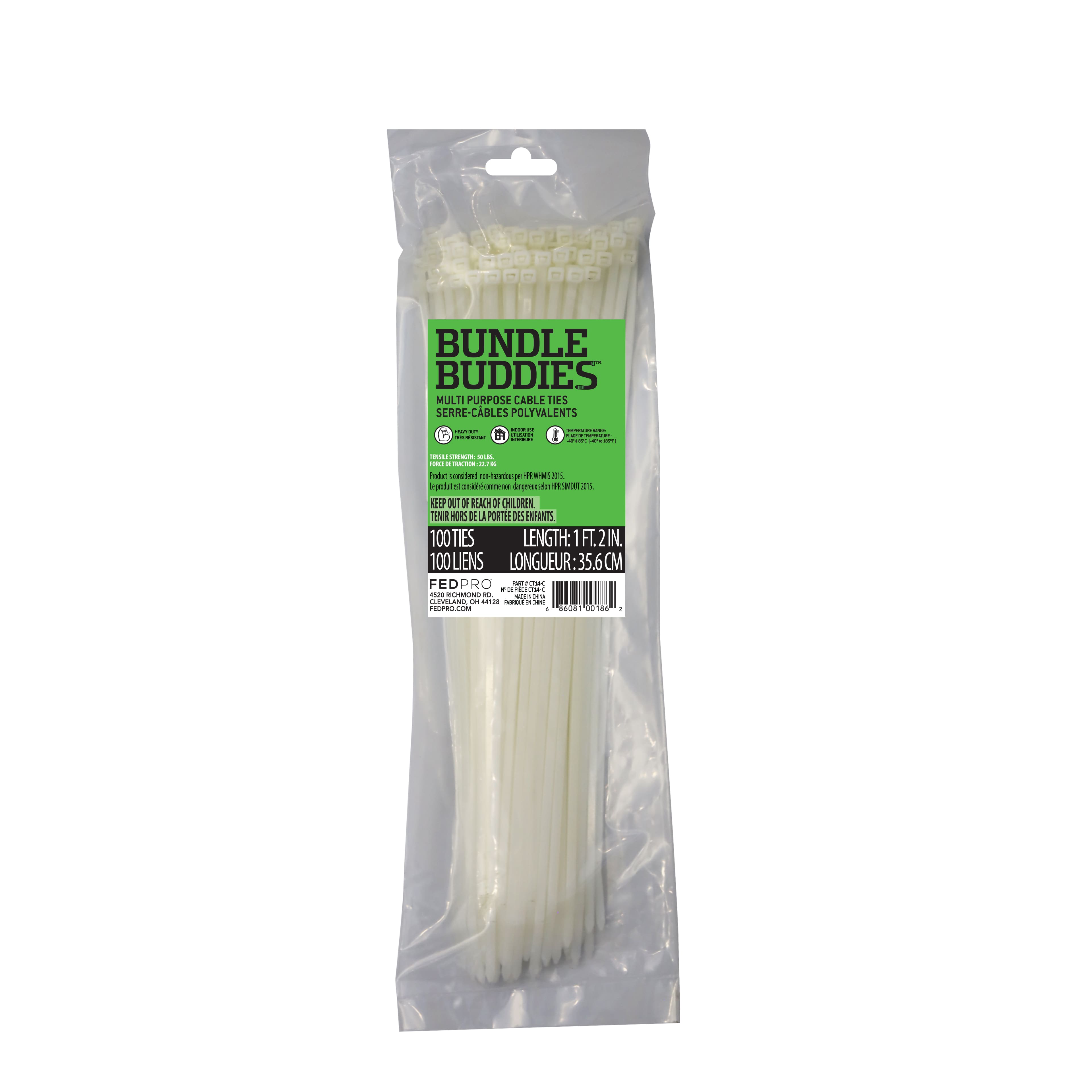 Bundle Buddies™ 14" Natural Multi-Purpose Cable Ties, 100ct.
