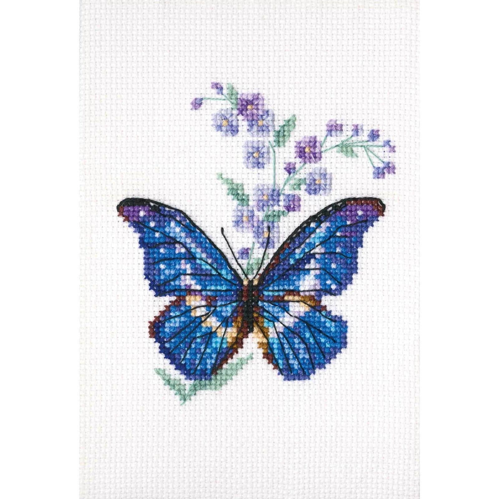 RTO Polemonium and butterfly Counted Cross Stitch Kit