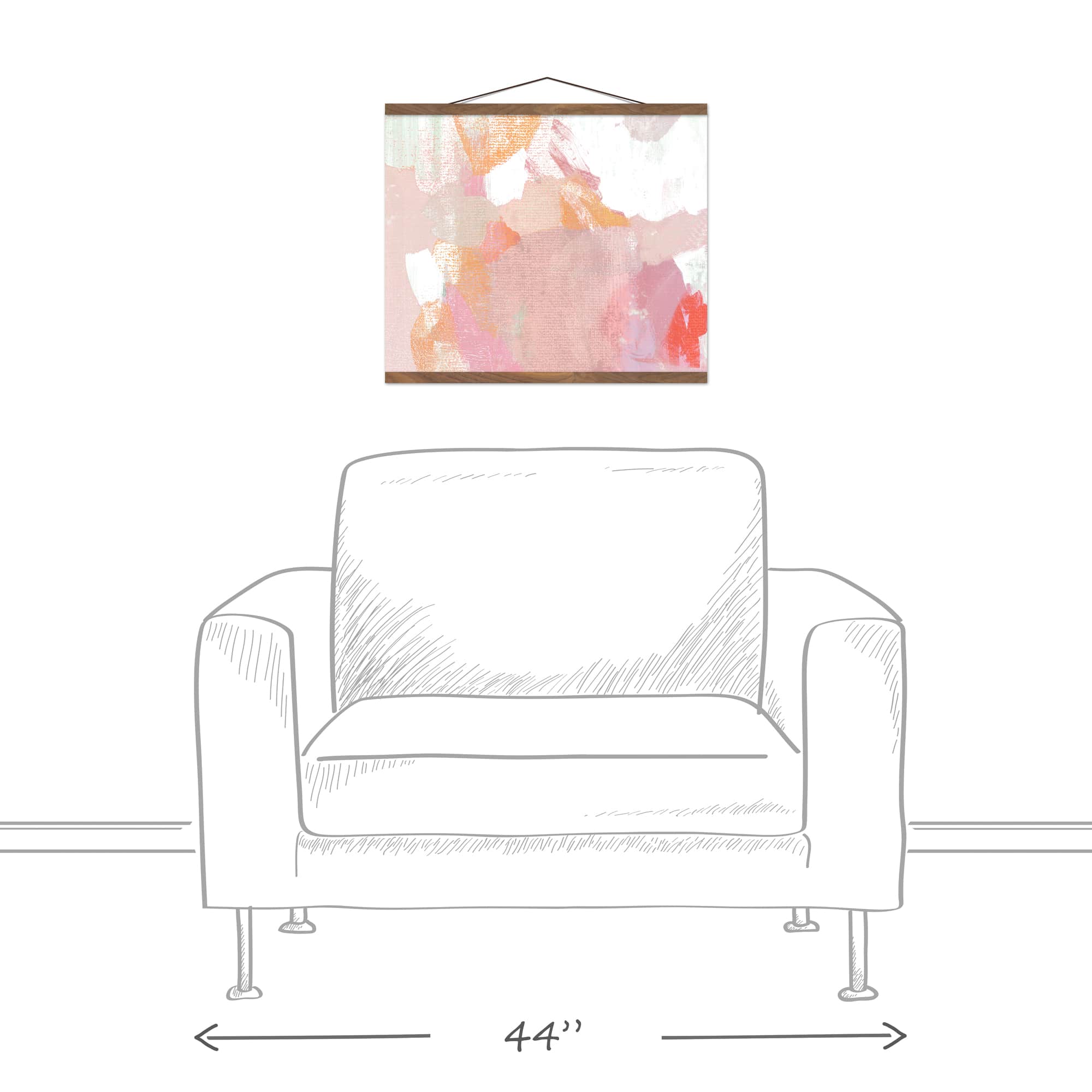 Funky Blush Misc. 16" x 20" Teak Hanging Canvas