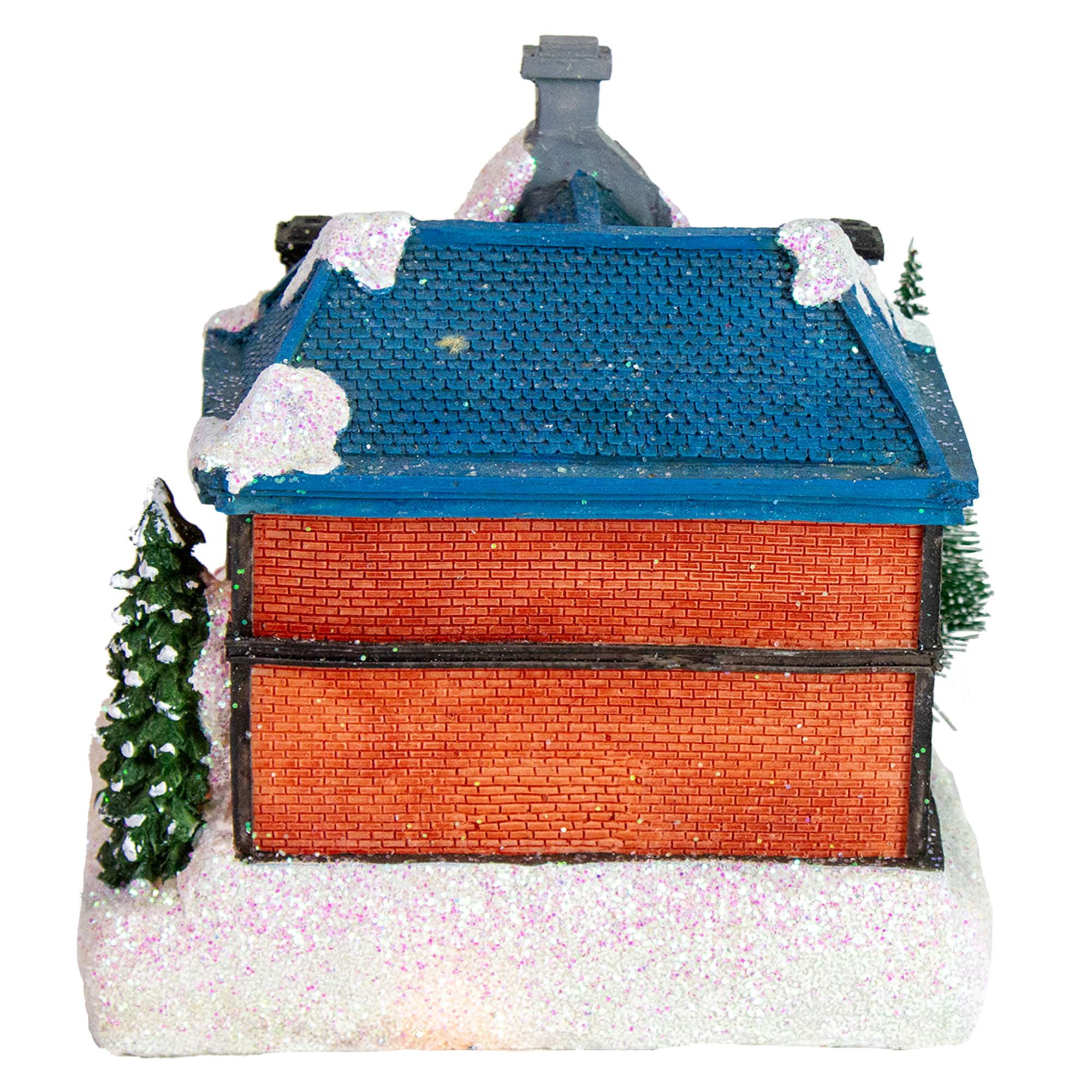 7" Red LED Lighted Post Office Christmas Village Decoration