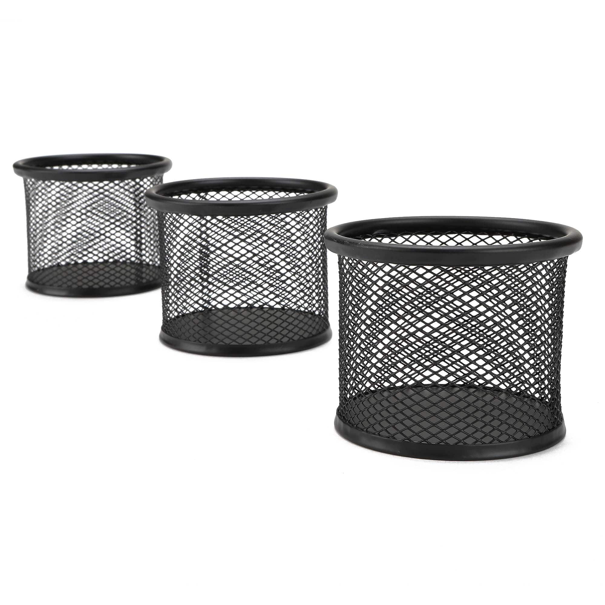 Mind Reader 3 Pack Black Mesh Paper Clip Holder