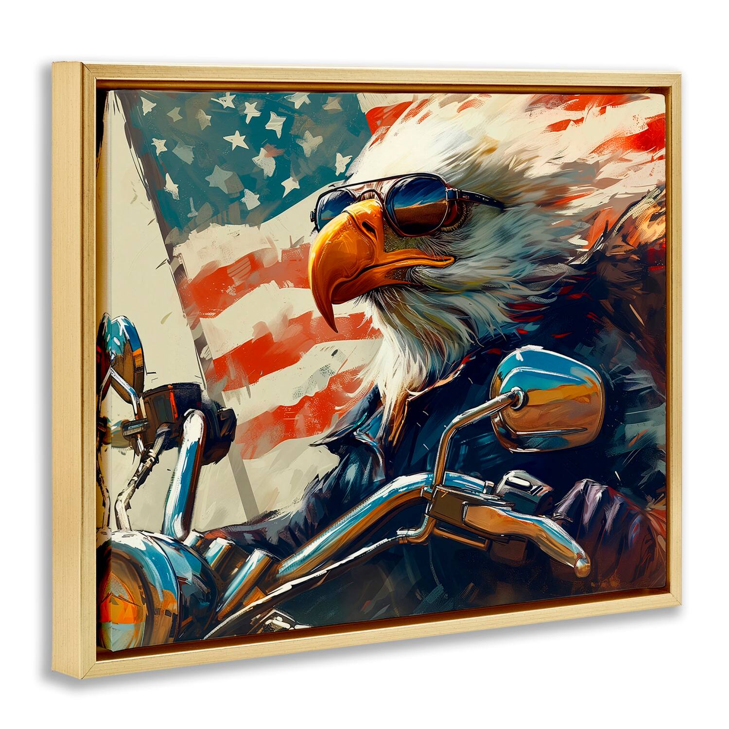 Stupell Industries Patriotic Bald Eagle Floater Framed Art