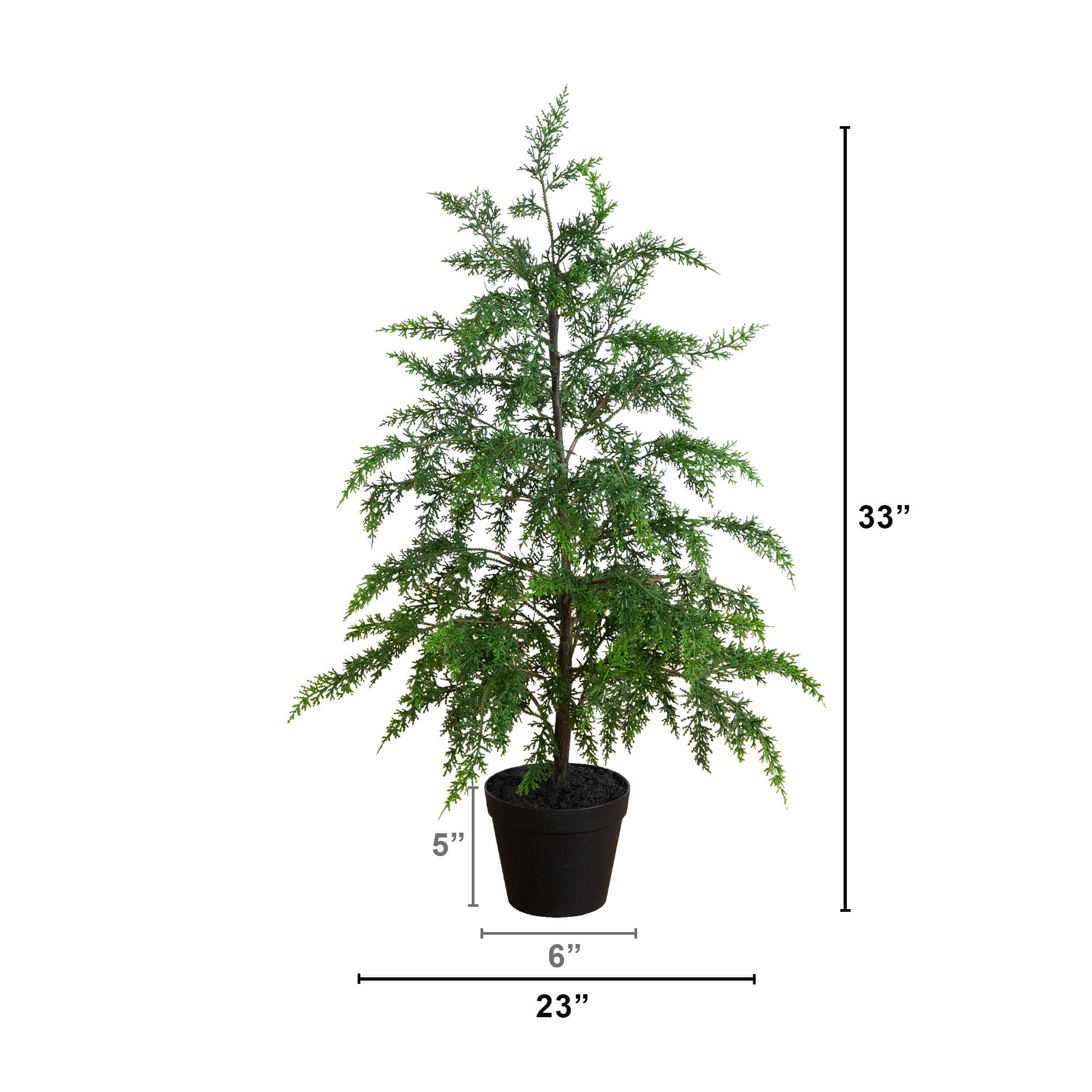 Nearly Natural 33" Unlit Artificial Real Touch Drooping Cedar Christmas Tree
