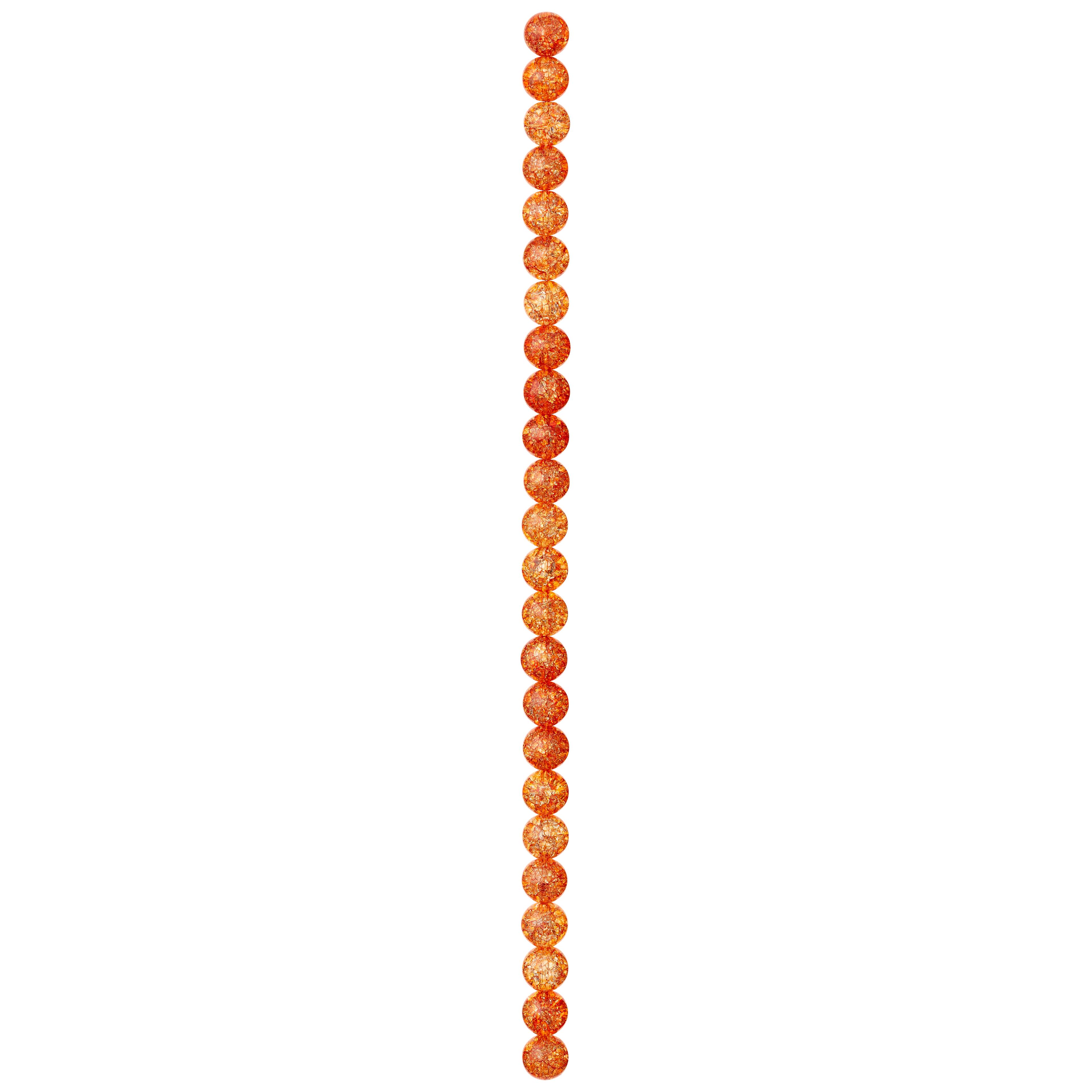 Orange Crackled Quartzite Round Beads, 8mm by Bead Landing™