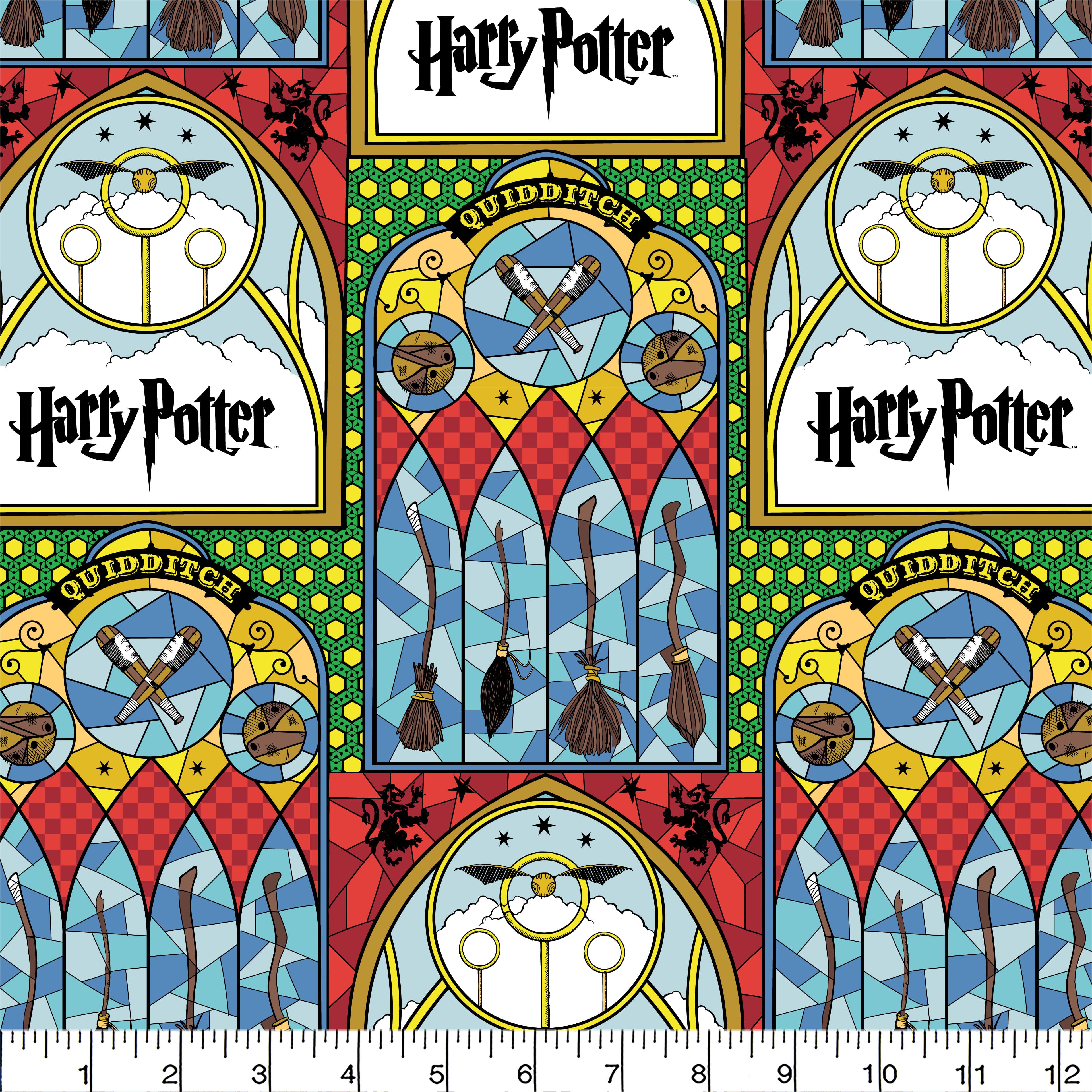 Harry Potter™ Quidditch™ Stained Glass Cotton Fabric