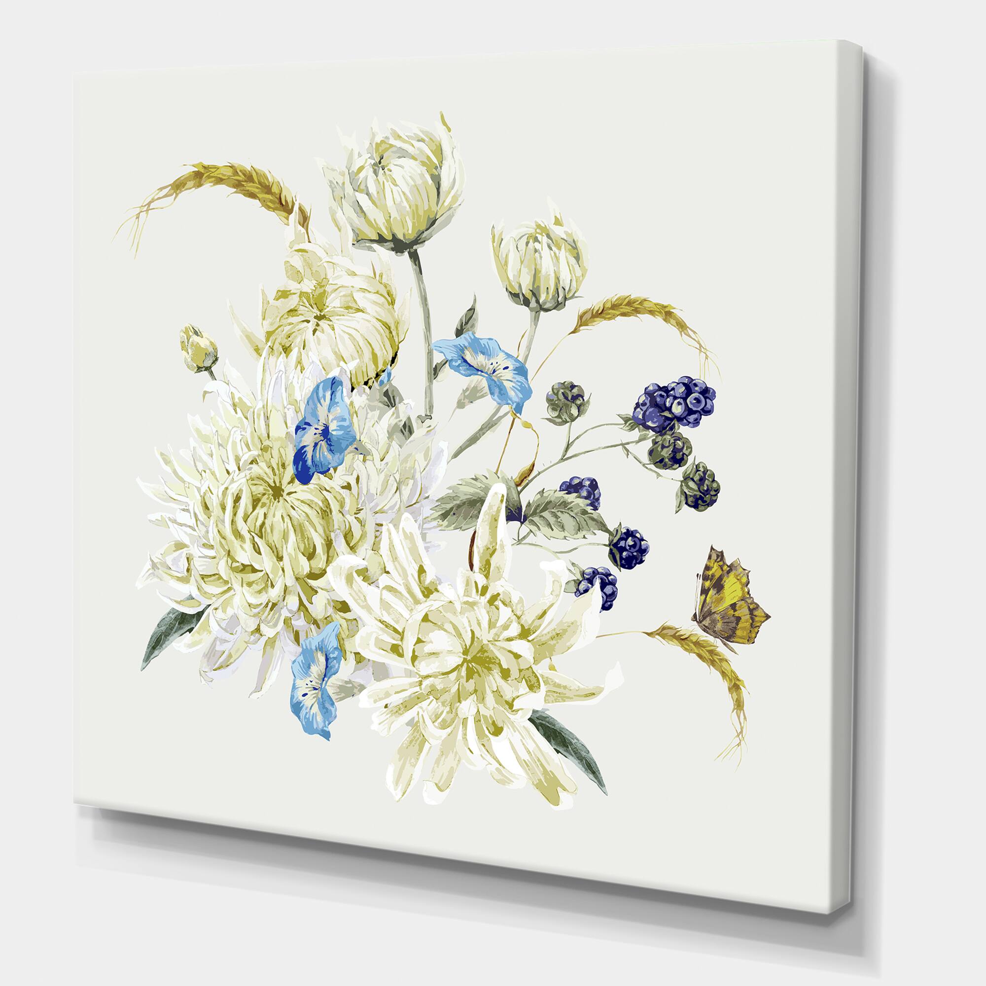 Designart - Vintage Bouquet With Chrysanthemums II