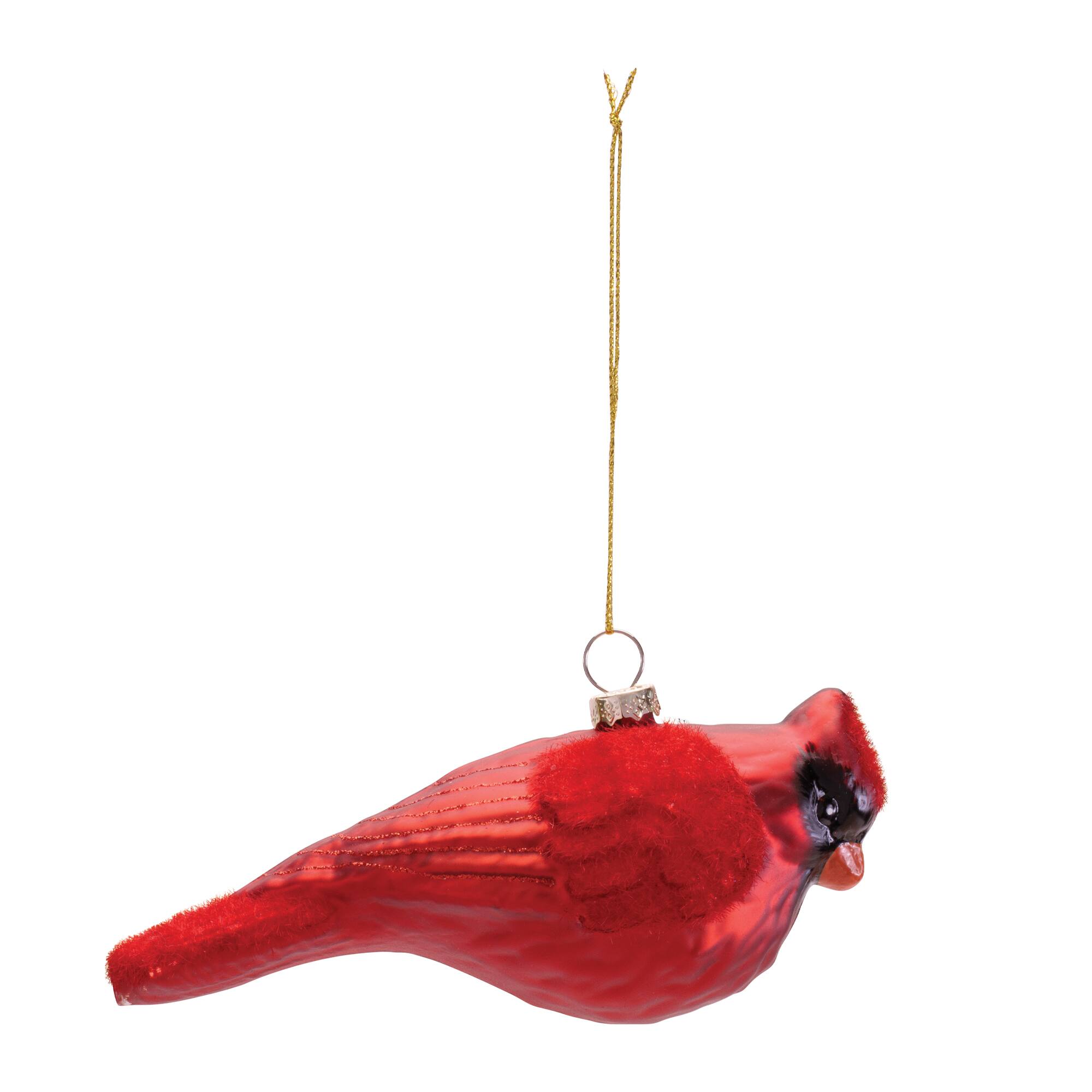 Melrose 5.5" Red Cardinal Glass Ornaments, 12ct.