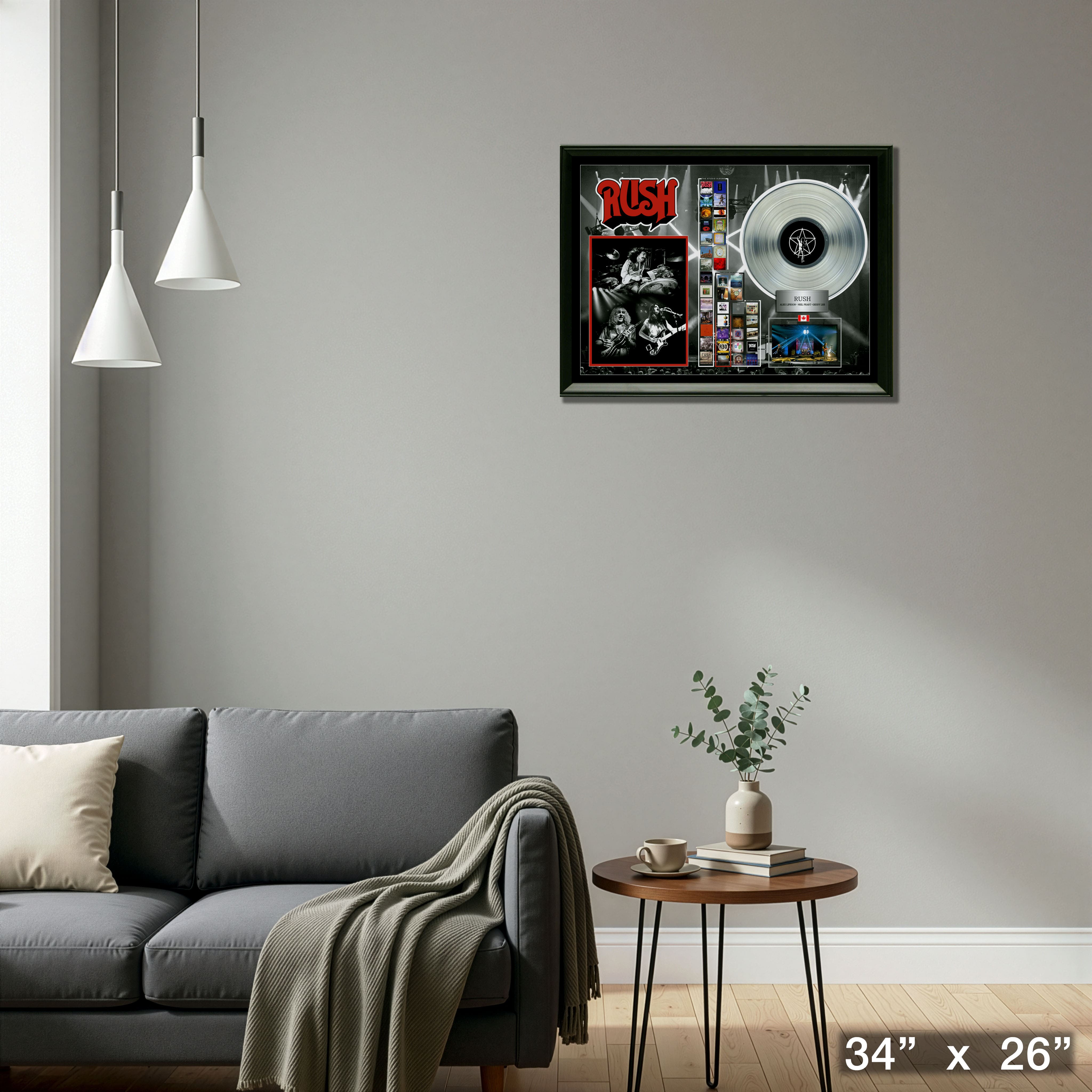 Rush Framed Collage With Platinum LP 34" x 26"