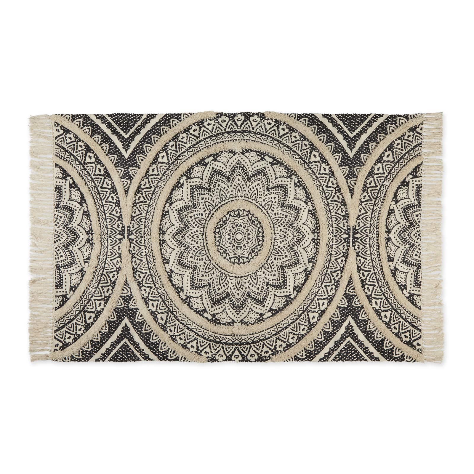 DII® Printed Natural Hand-Loomed Shag Rug, 4ft. x 6ft.