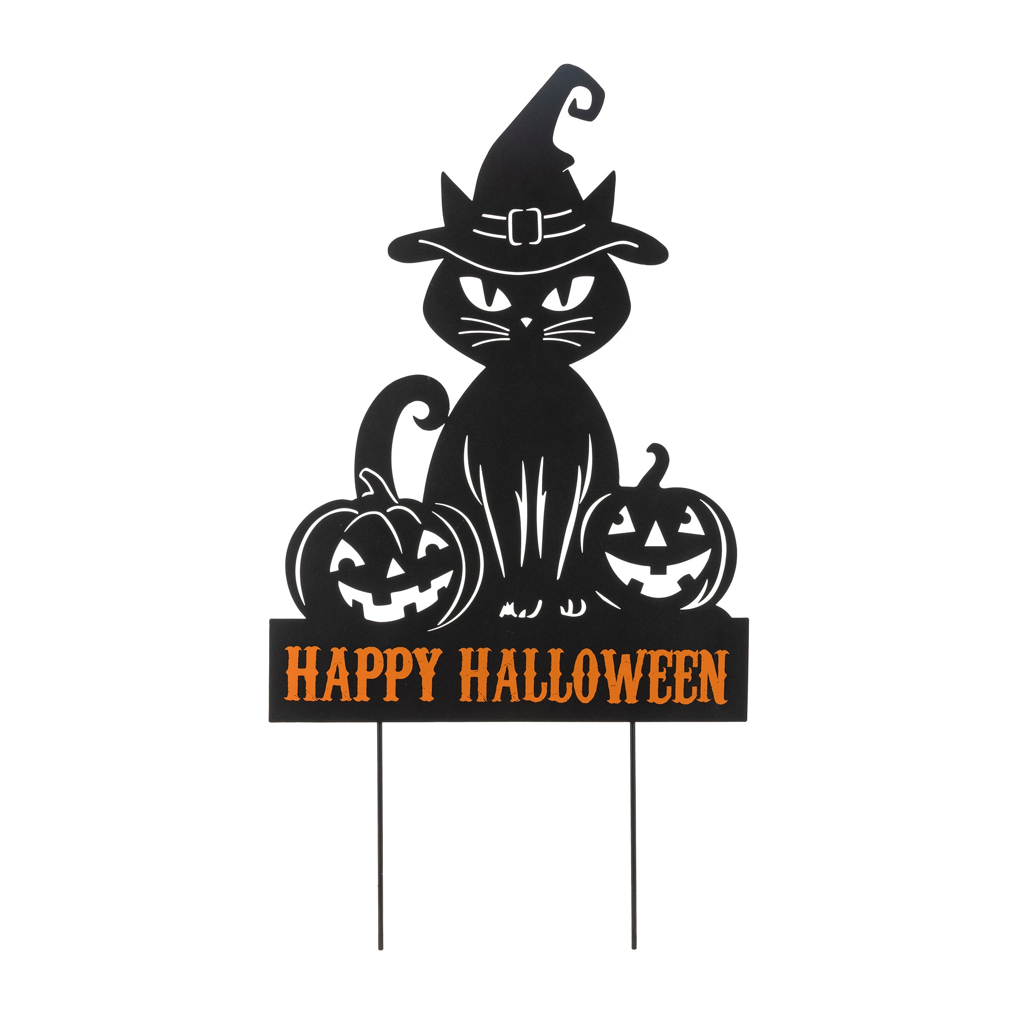 Glitzhome® 30.25" Halloween Metal Silhouette Cat Yard Stake