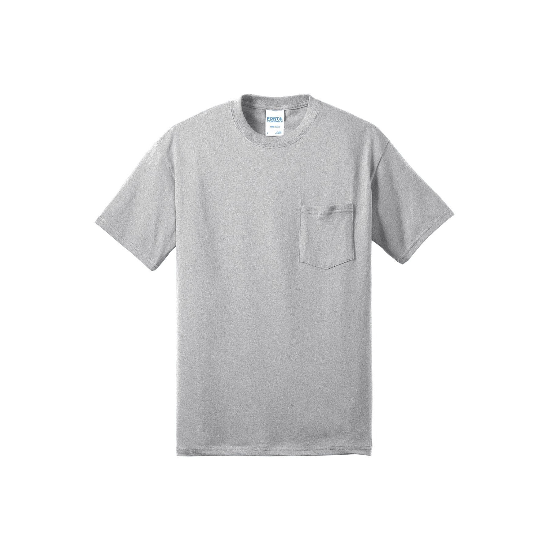 Port & Company® Core Blend Pocket T-Shirt, Size: Small, Color: Ash