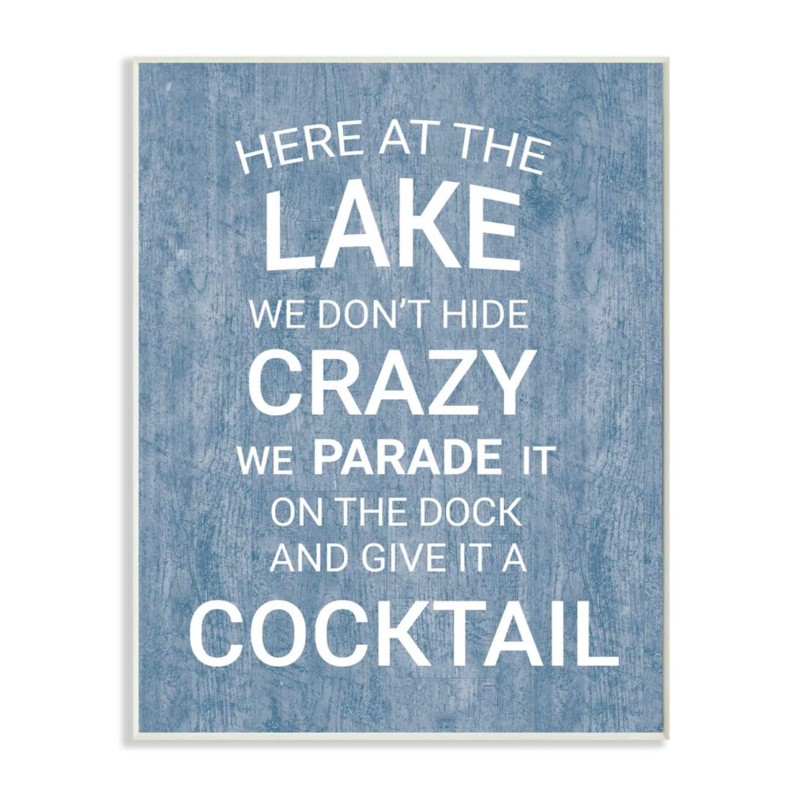 Stupell Industries Parade Crazy Funny Lake Party Blue Wooden Wall Plaque