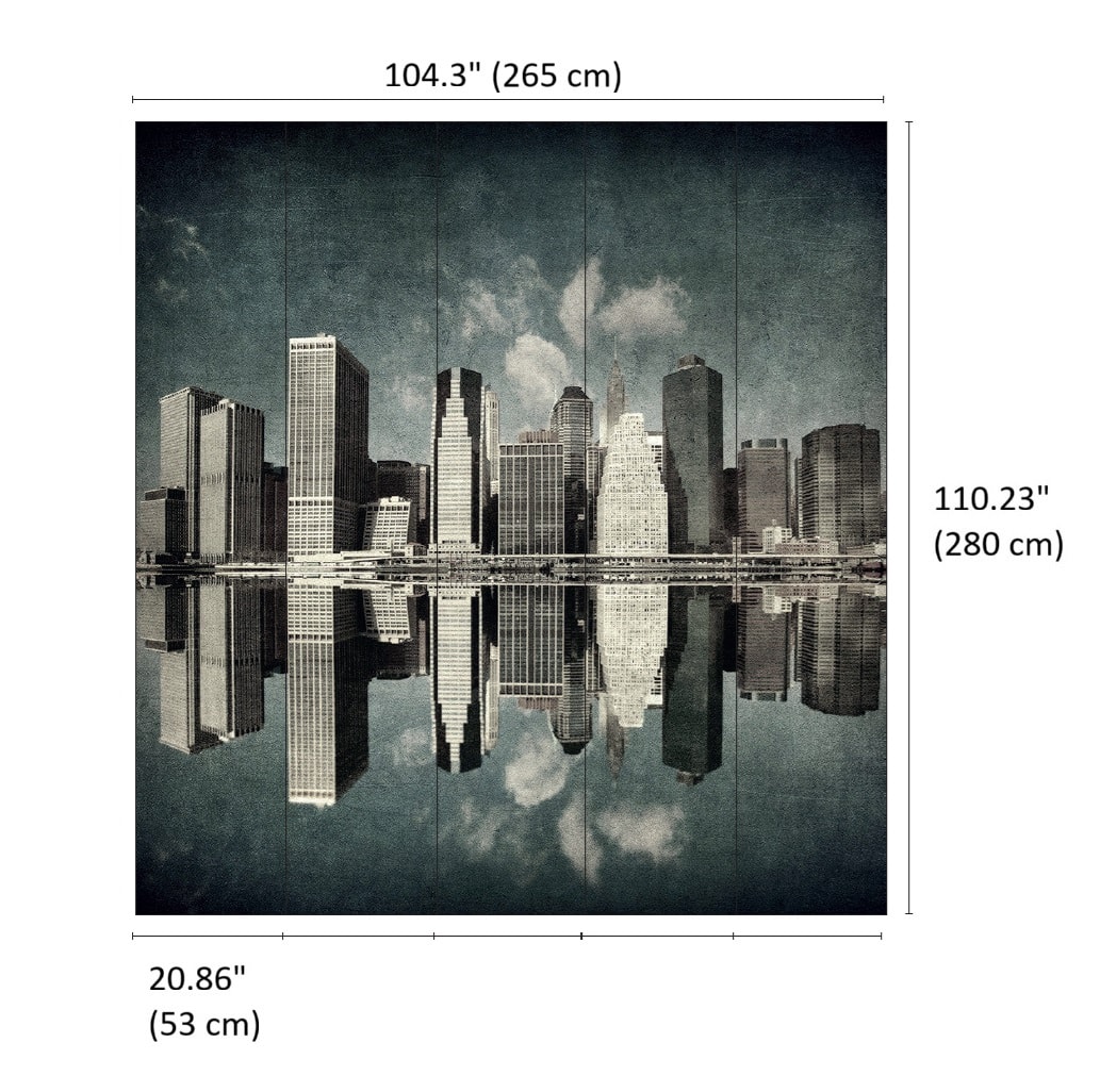 Designs Direct City Skyline Reflections Wall Mural
