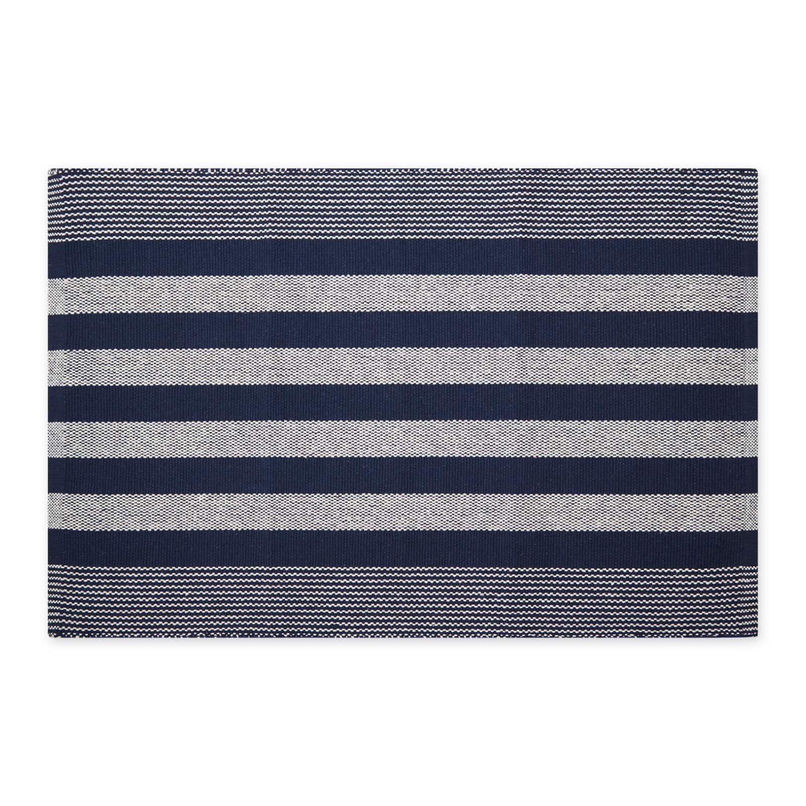 DII® Cabana Stripe Handwoven Recycled Yarn Rug