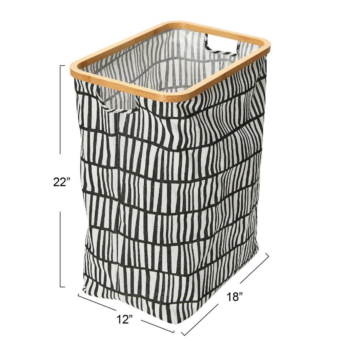 Household Essentials Krush Bamboo Rimmed Hamper (Rectangular, Black)