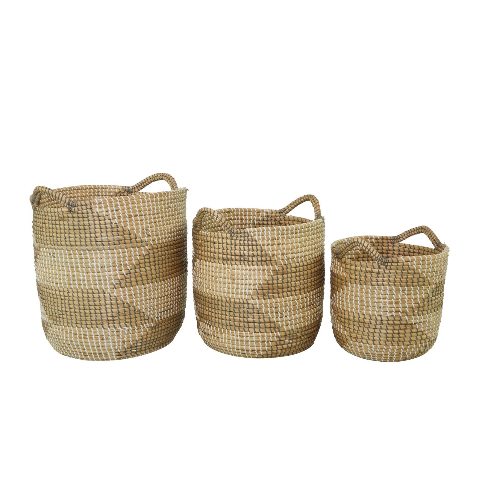 Brown Seagrass Bohemian Storage Baskets, 3ct.