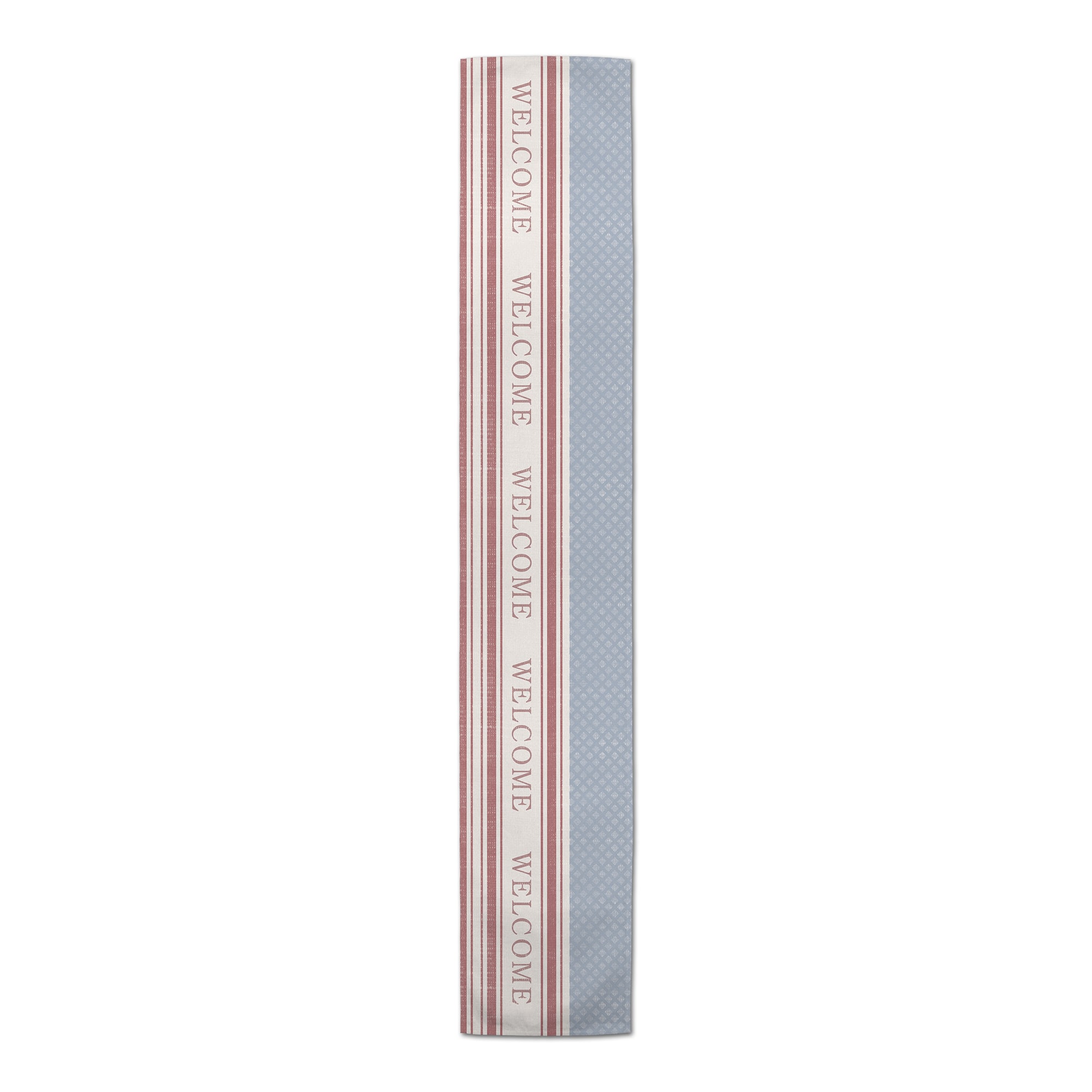 Stripe & Diamond Print Welcome Flag Outdoor Table Runner