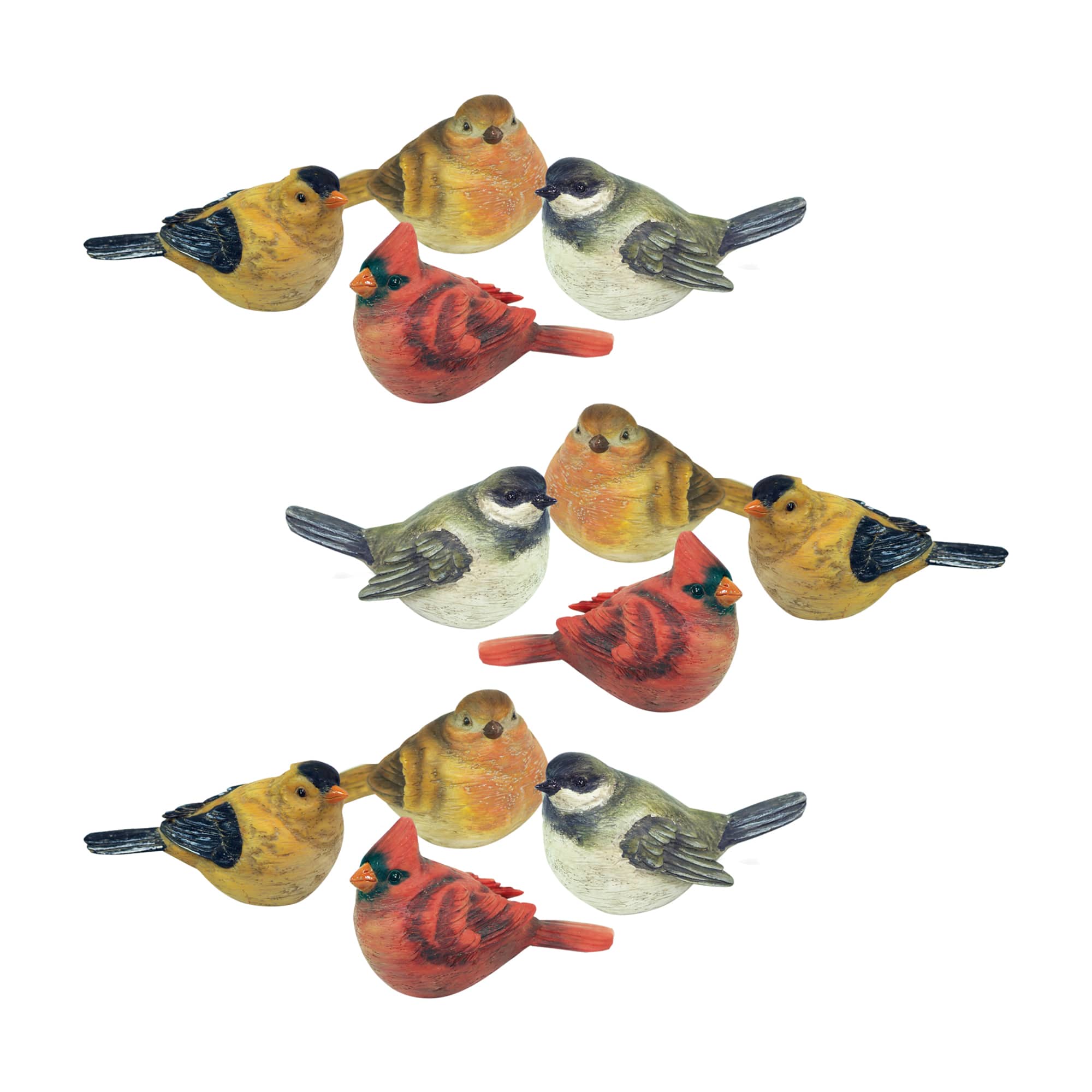 5" Realistic Painted Tabletop Bird Figurines Set
