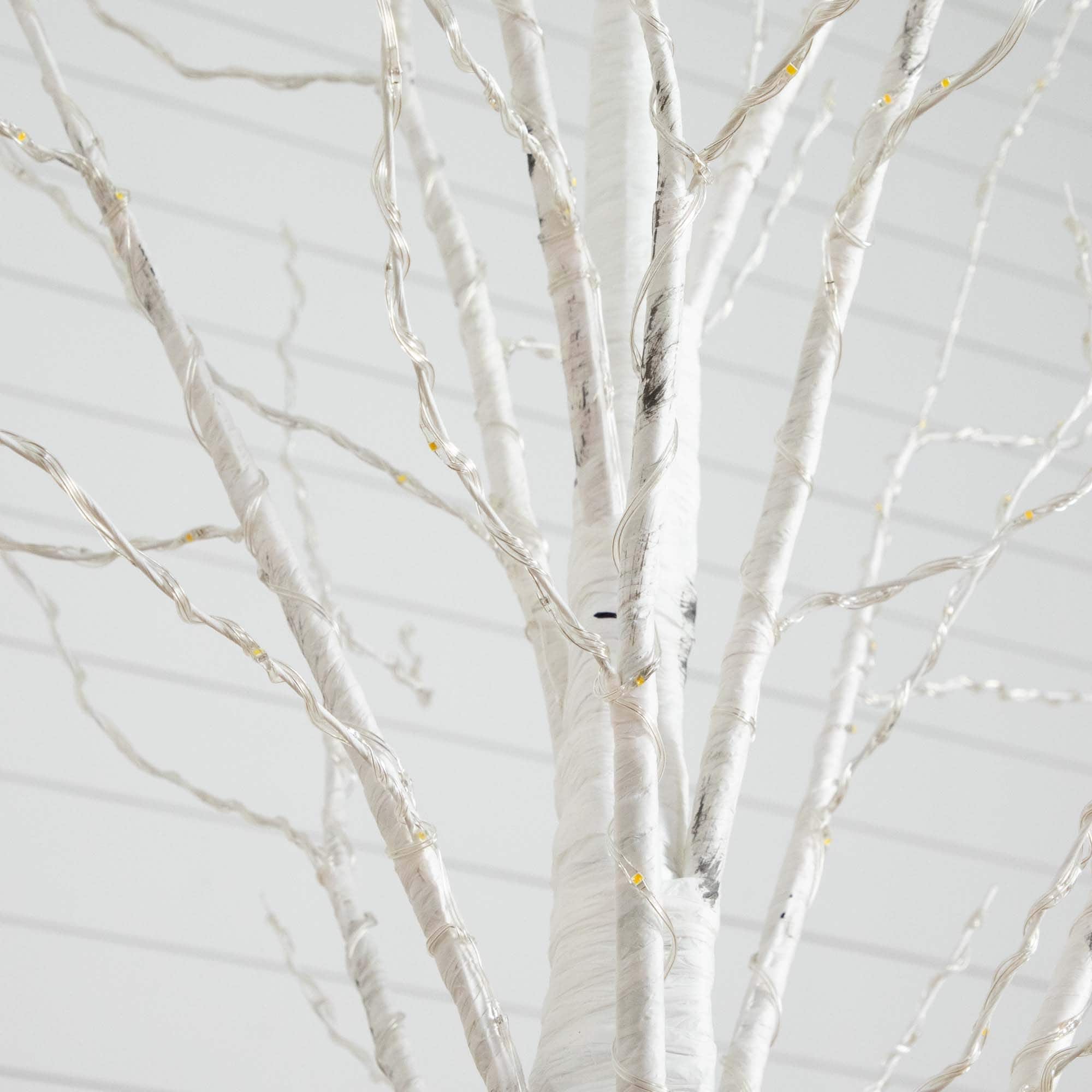 3ft. Pre-Lit White Birch Artificial Tree, Warm White LED Lights
