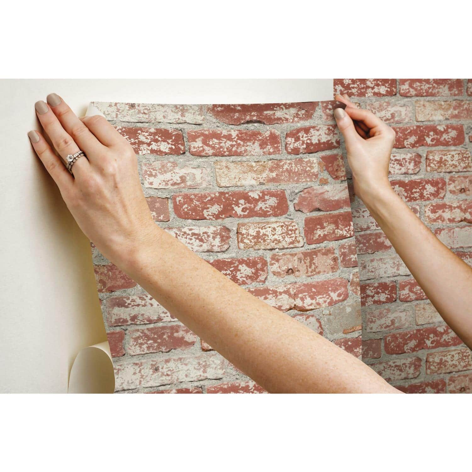 RoomMates Stuccoed Brick Peel & Stick Wallpaper