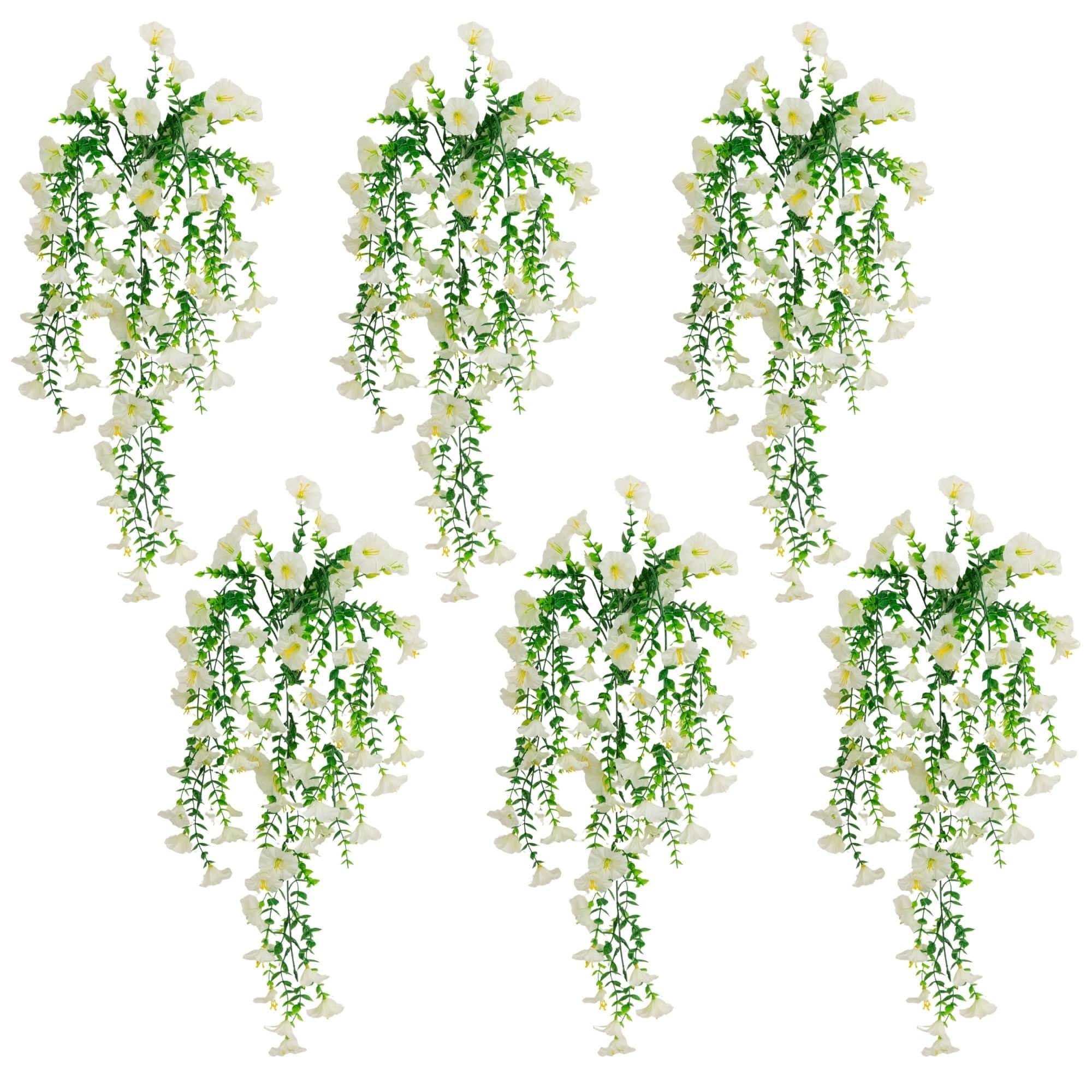 Michaels, 30" UV Resistant Artificial Morning Glory Hanging Plants, 6ct. – Category: Bushes