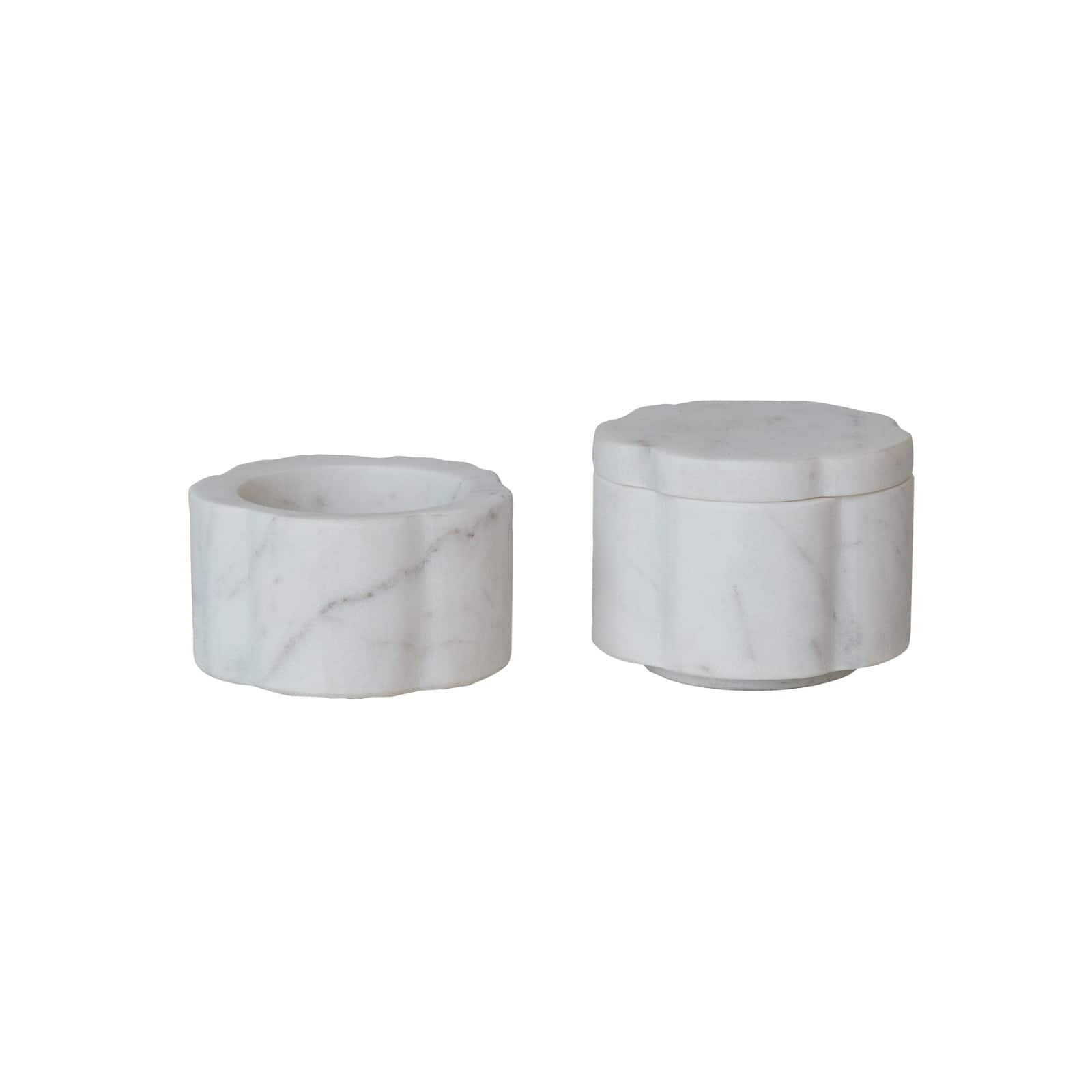 Hello Honey® Elegant White Marble Pinch Pot with Lid