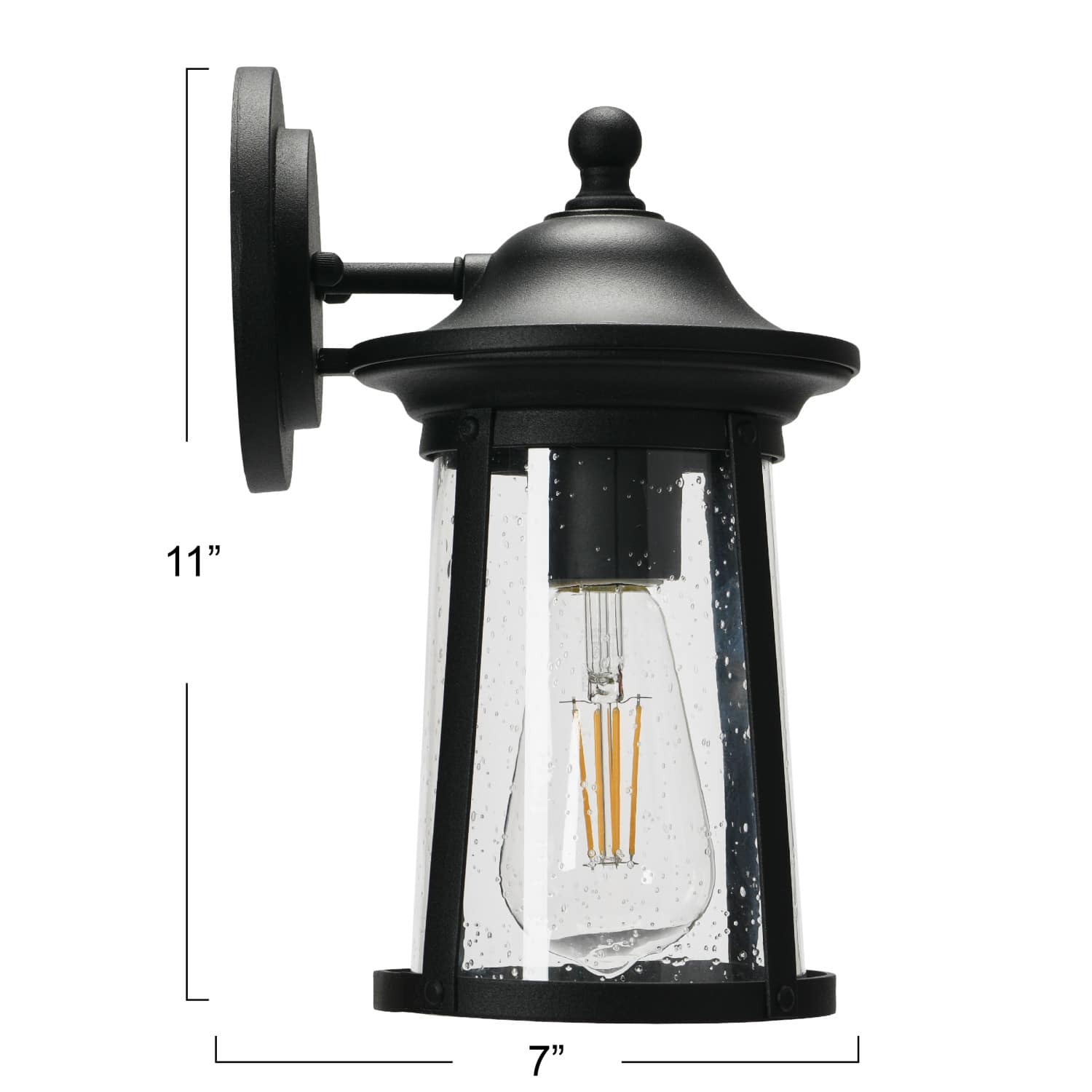 Hello Honey® Robert Stevenson Lighting Portside Matte Black Metal & Seedy Glass Outdoor Light