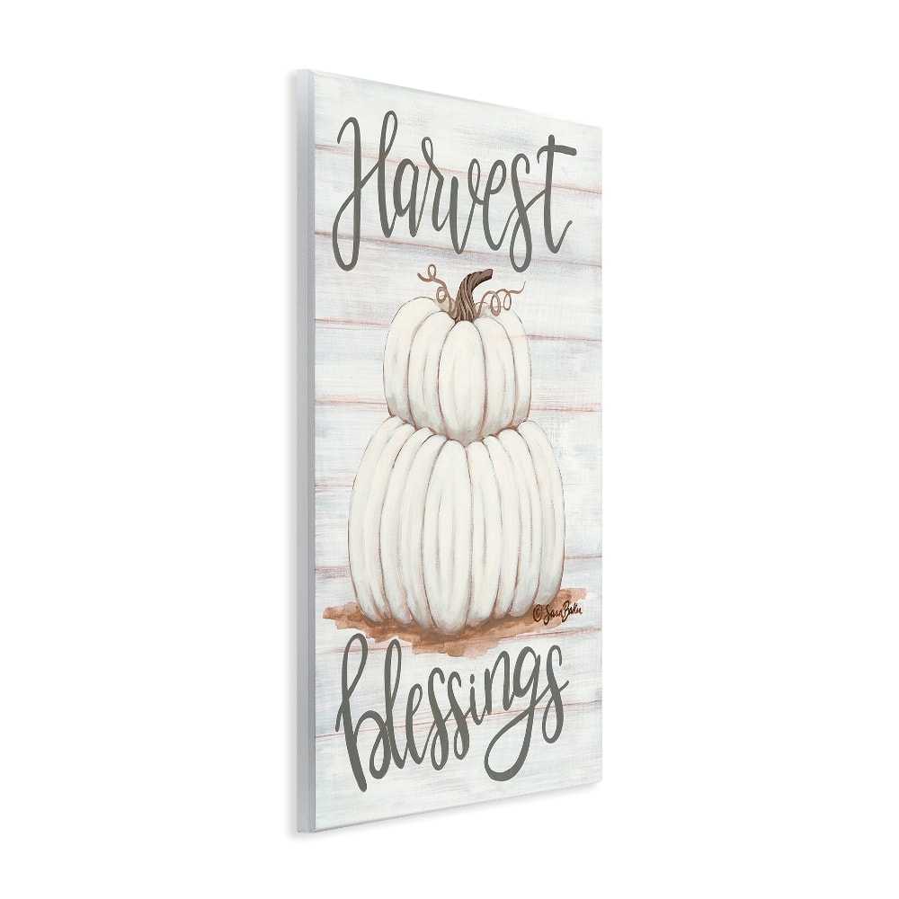 Stupell Industries Harvest Blessings White Pumpkins Wall Plaque Art