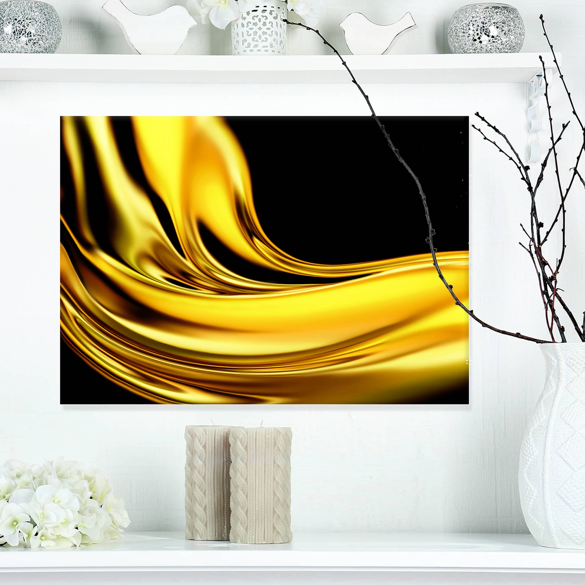 Designart - Yellow Gold Texture Pattern - Abstract Canvas art print