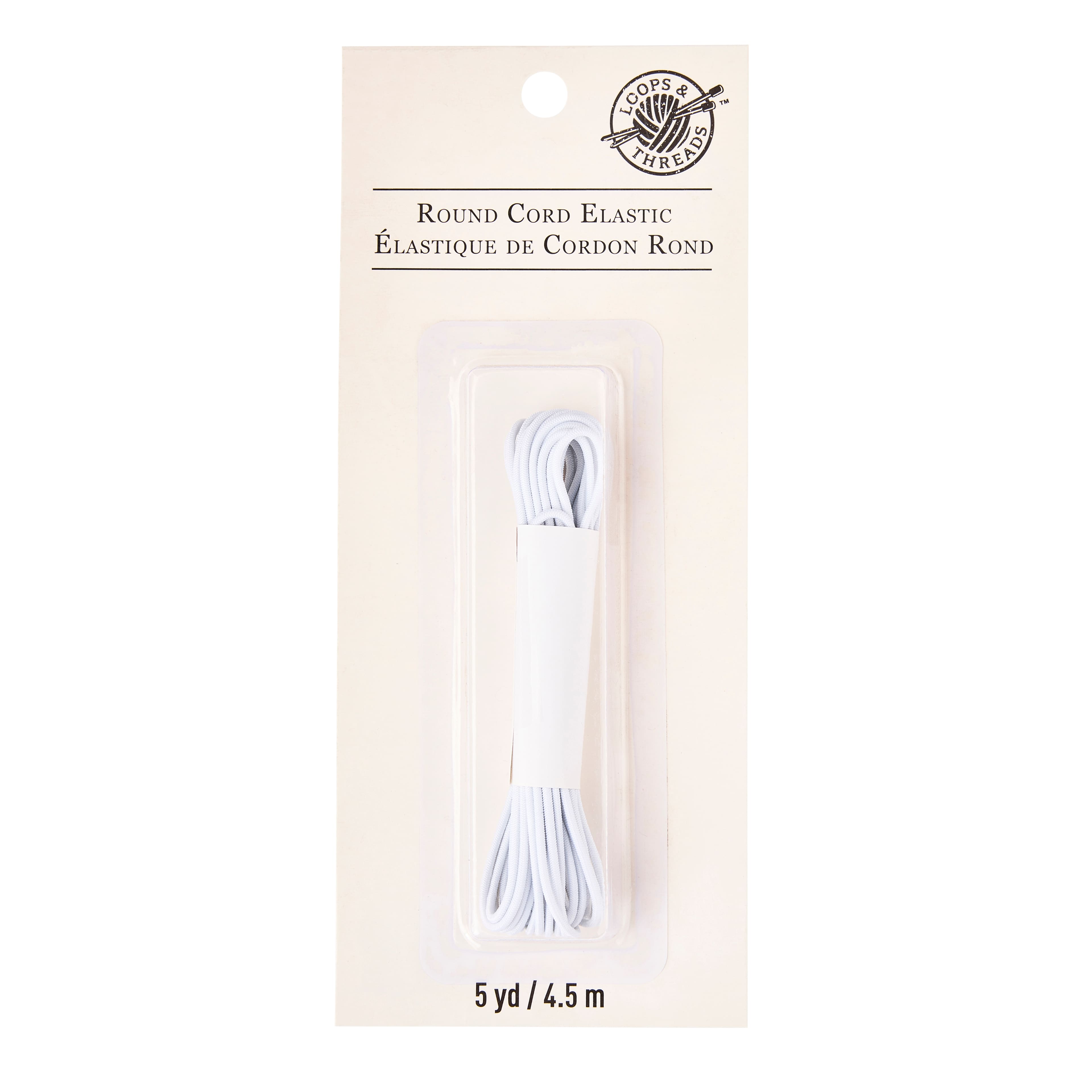 Loops & Threads™ Round Cord Elastic, White