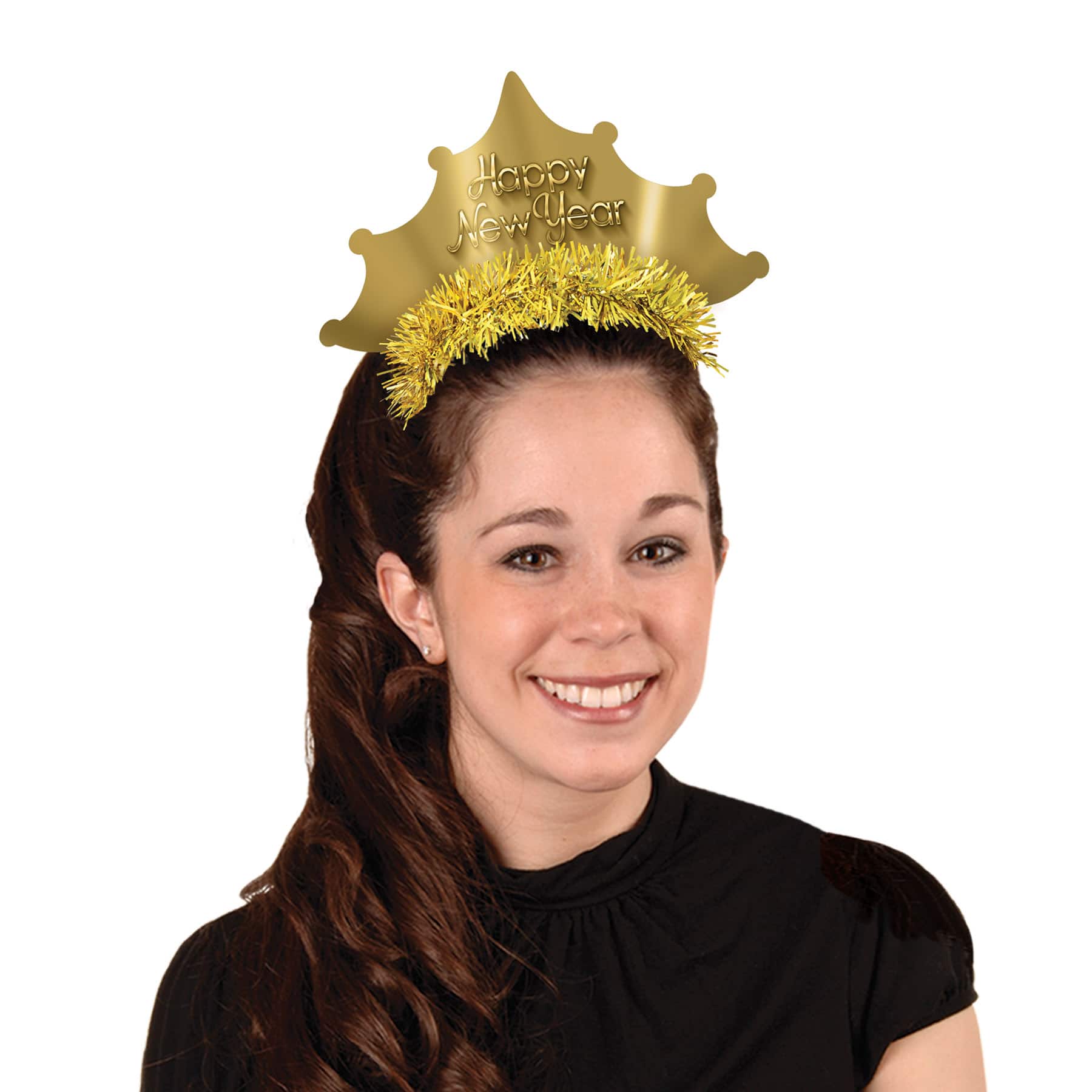 Beistle Adult Golden Happy New Year Tiaras, 50ct.