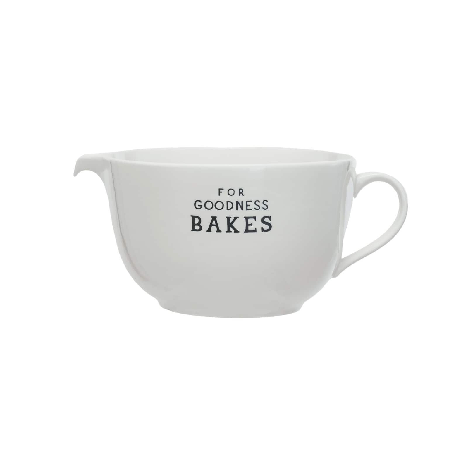 Hello Honey® 12.5" White For Goodness Bakes Stoneware Batter Bowl