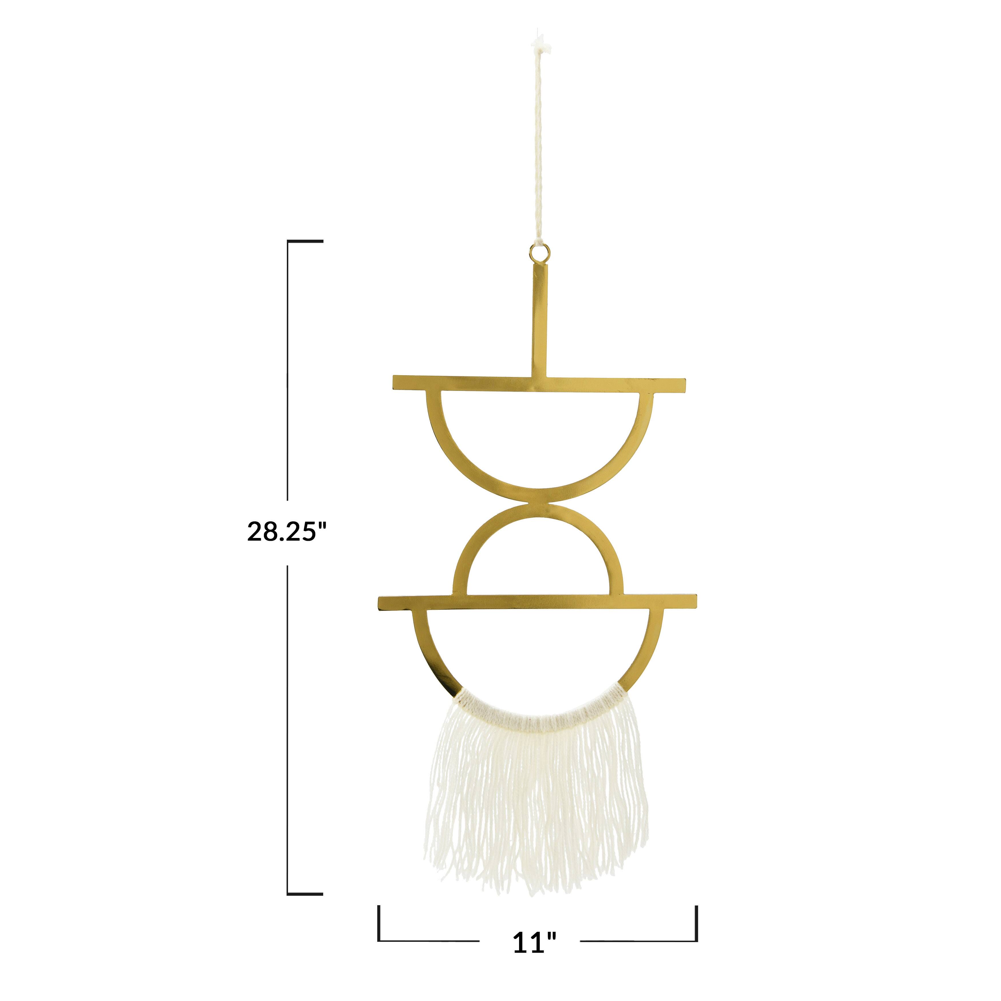Hello Honey® Gold Geometric Metal Wall Hanging with Tassel