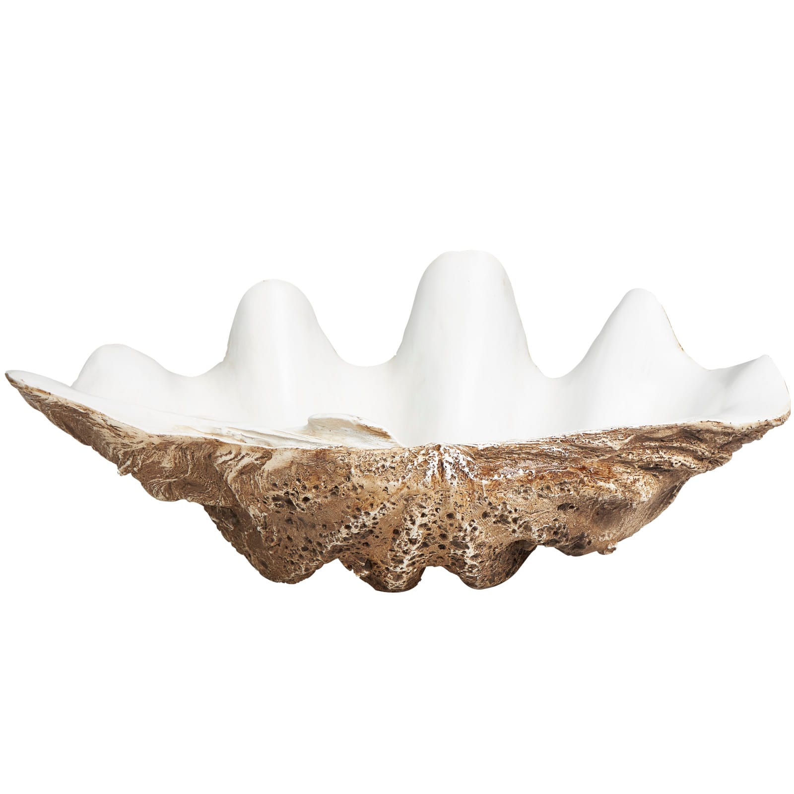 White 20" Shell Decorative Bowl